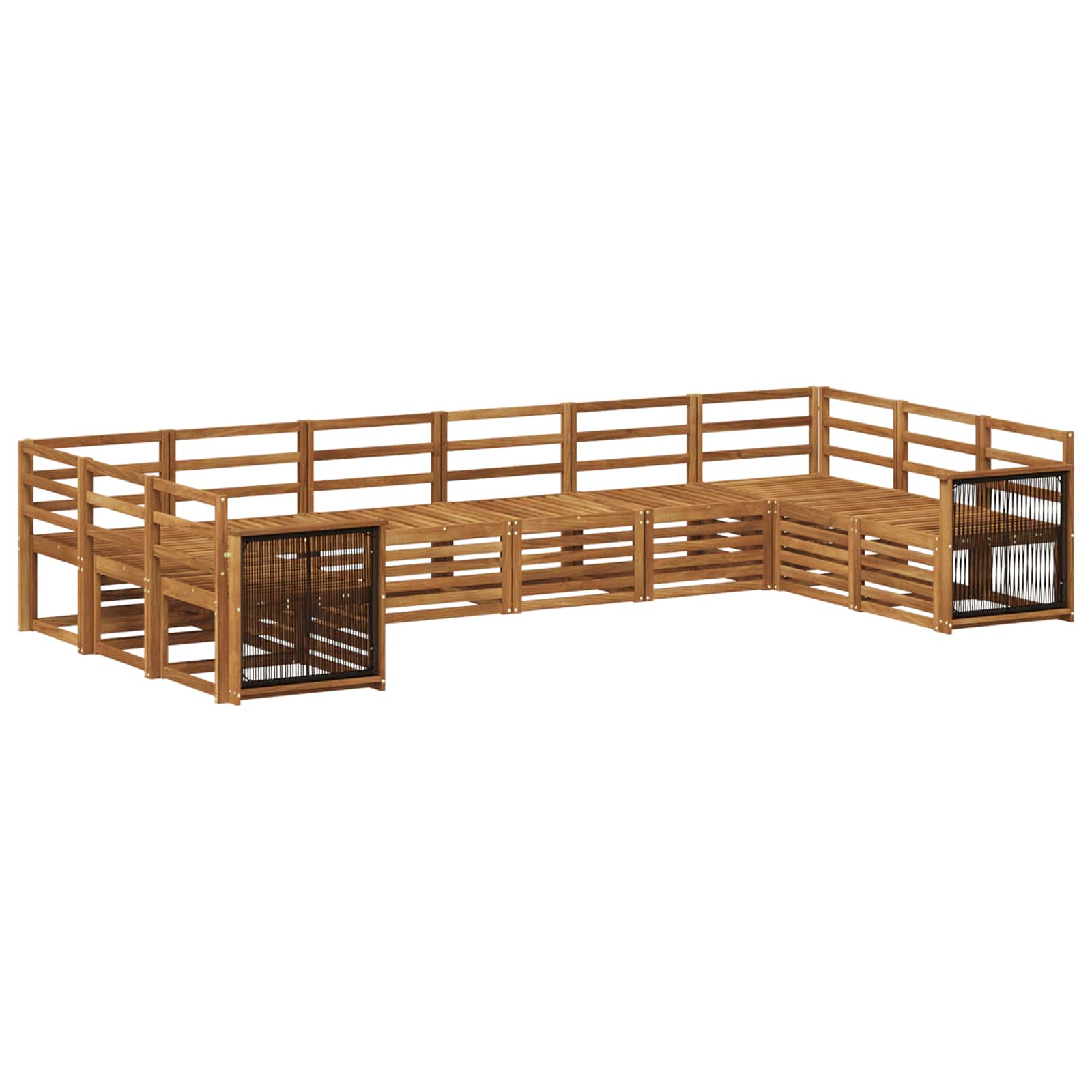 Ensemble de canapé d'angle 7 pcs Naturel Bois d'Acacia Massif - XIOS