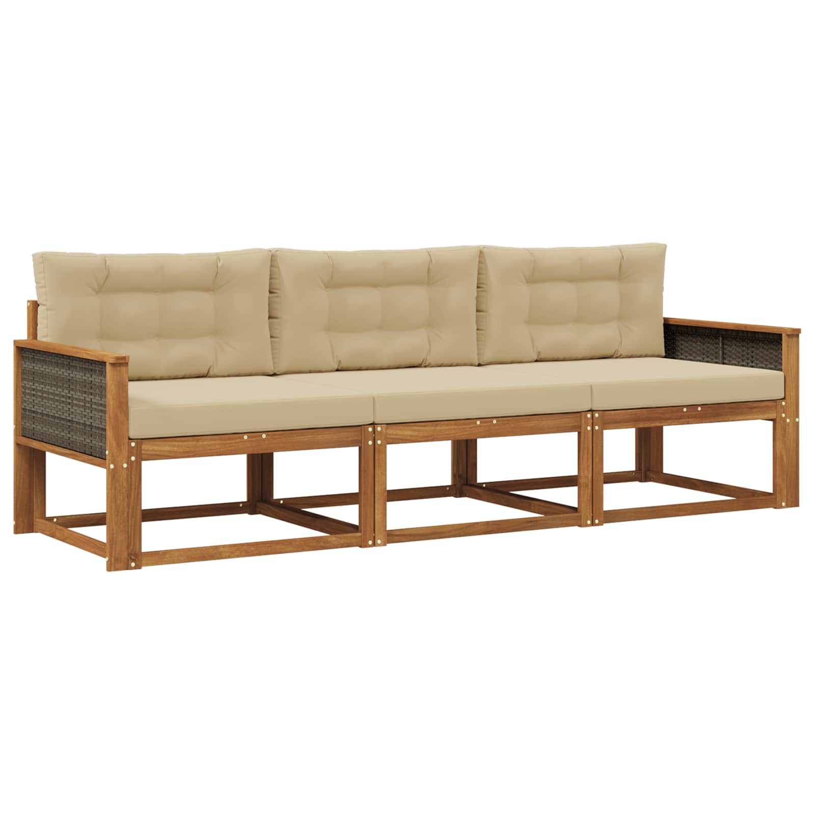 Ensemble de canapés d'extérieur 3 pcs Naturel et Beige - XIOS