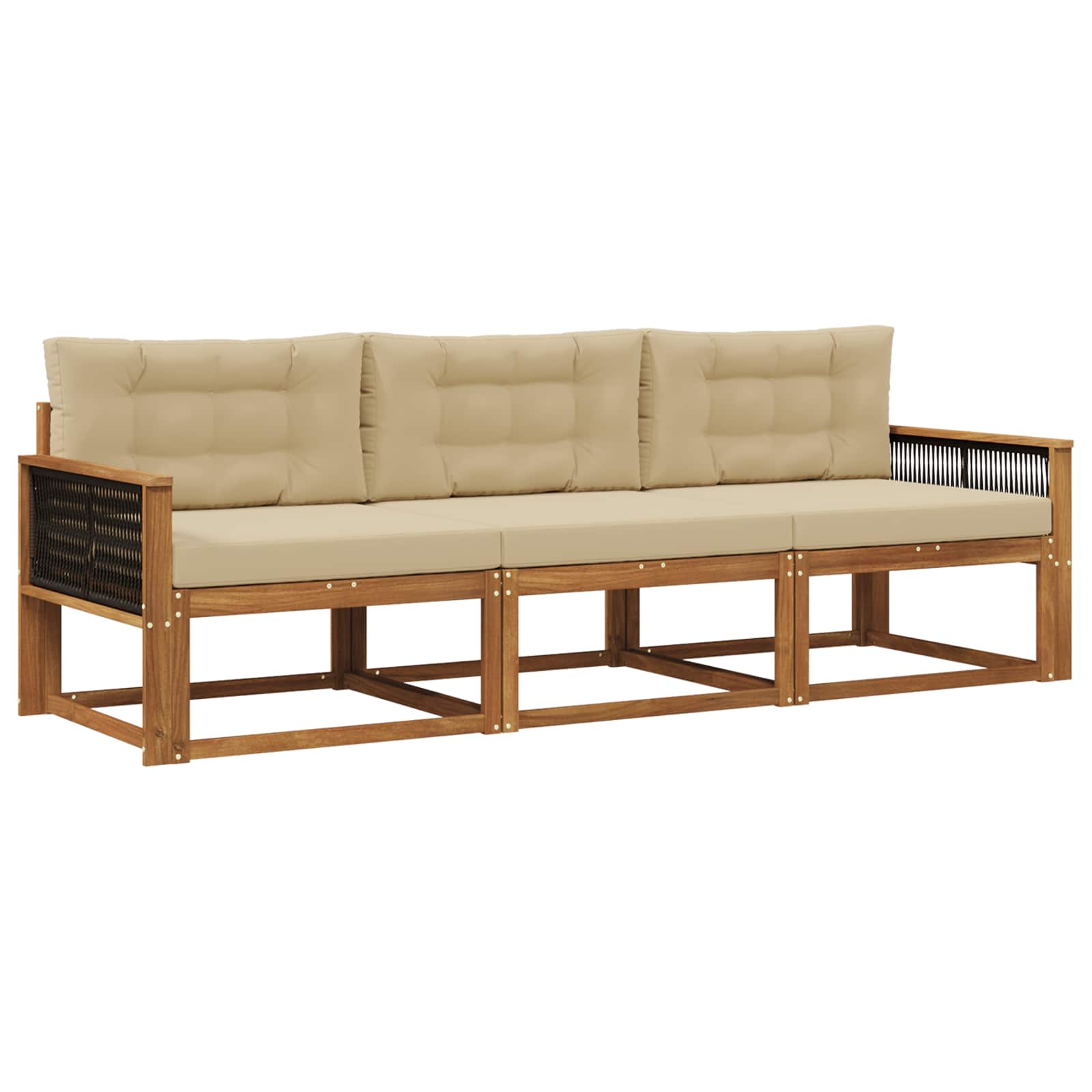 Ensemble de canapés d'extérieur 3 pcs Naturel et Beige - XIOS