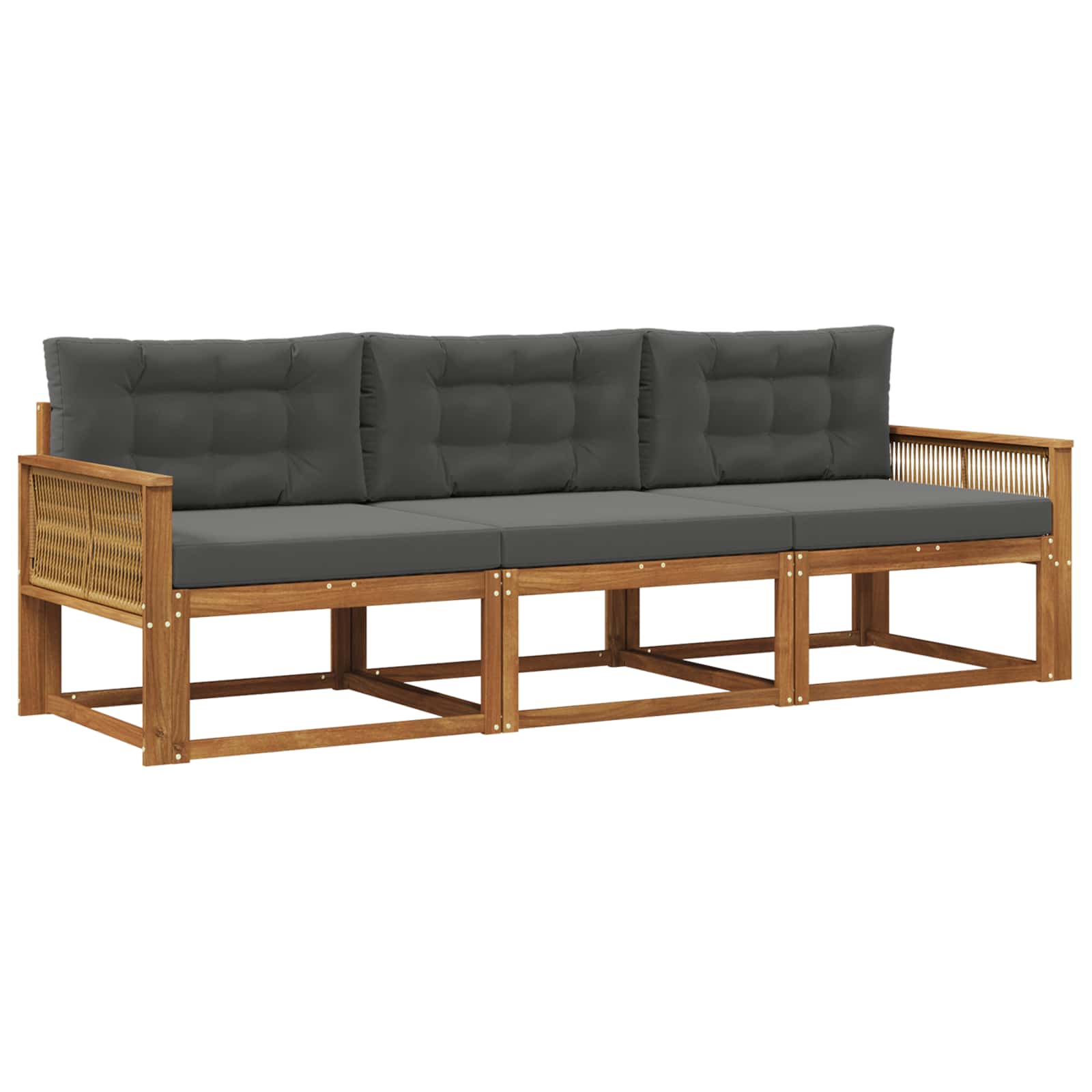Ensemble de canapés d'extérieur 3 pcs Naturel et Anthracite - XIOS