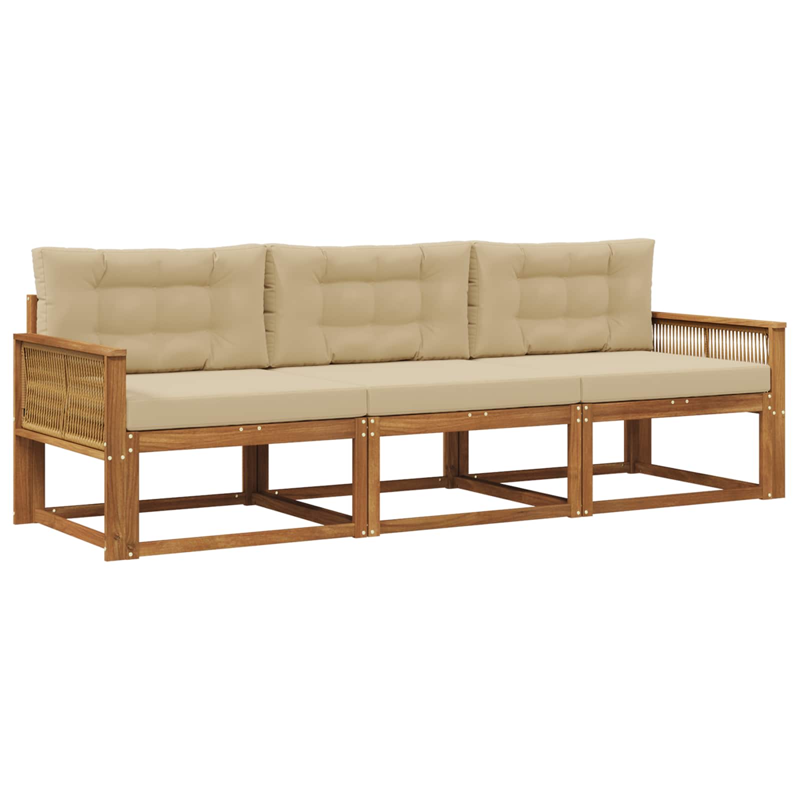 Ensemble de canapés d'extérieur 3 pcs Naturel et Beige - XIOS