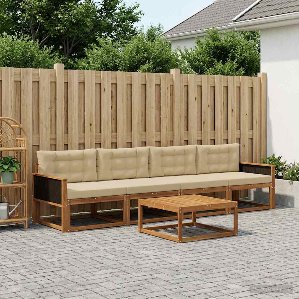 Ensemble de canapés d'extérieur 5 pcs Naturel et Beige - XIOS