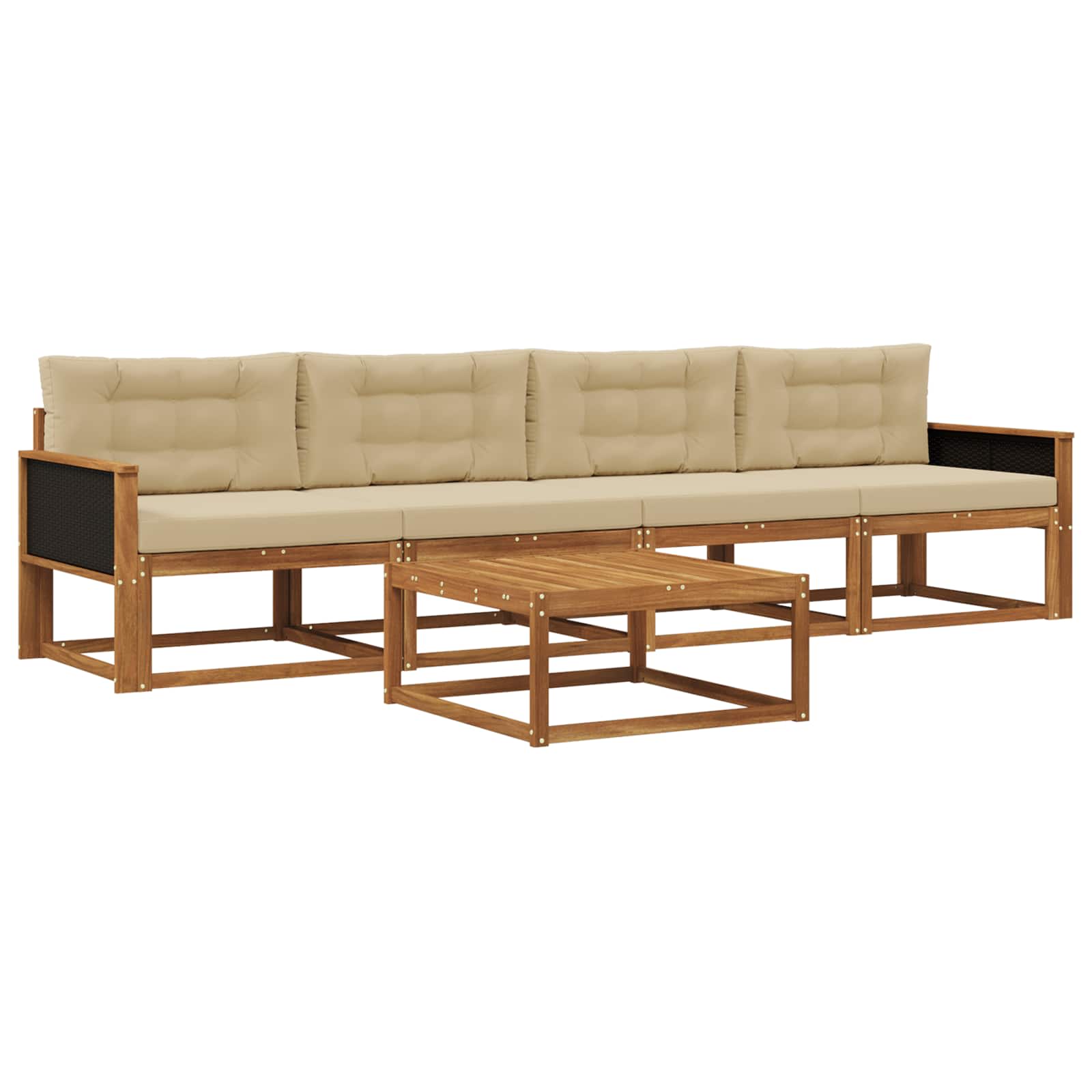 Ensemble de canapés d'extérieur 5 pcs Naturel et Beige - XIOS