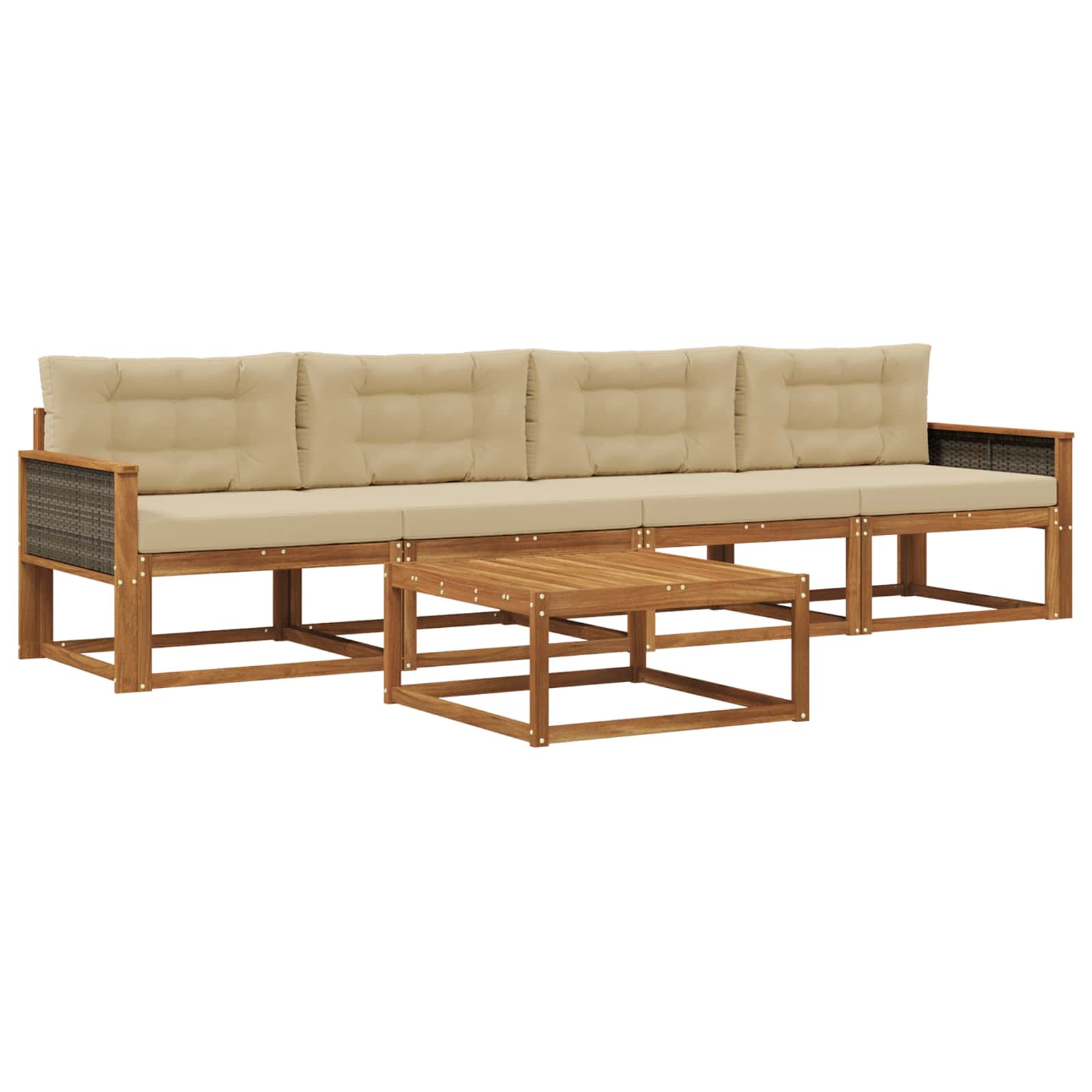 Ensemble de canapés d'extérieur 5 pcs Naturel et Beige - XIOS