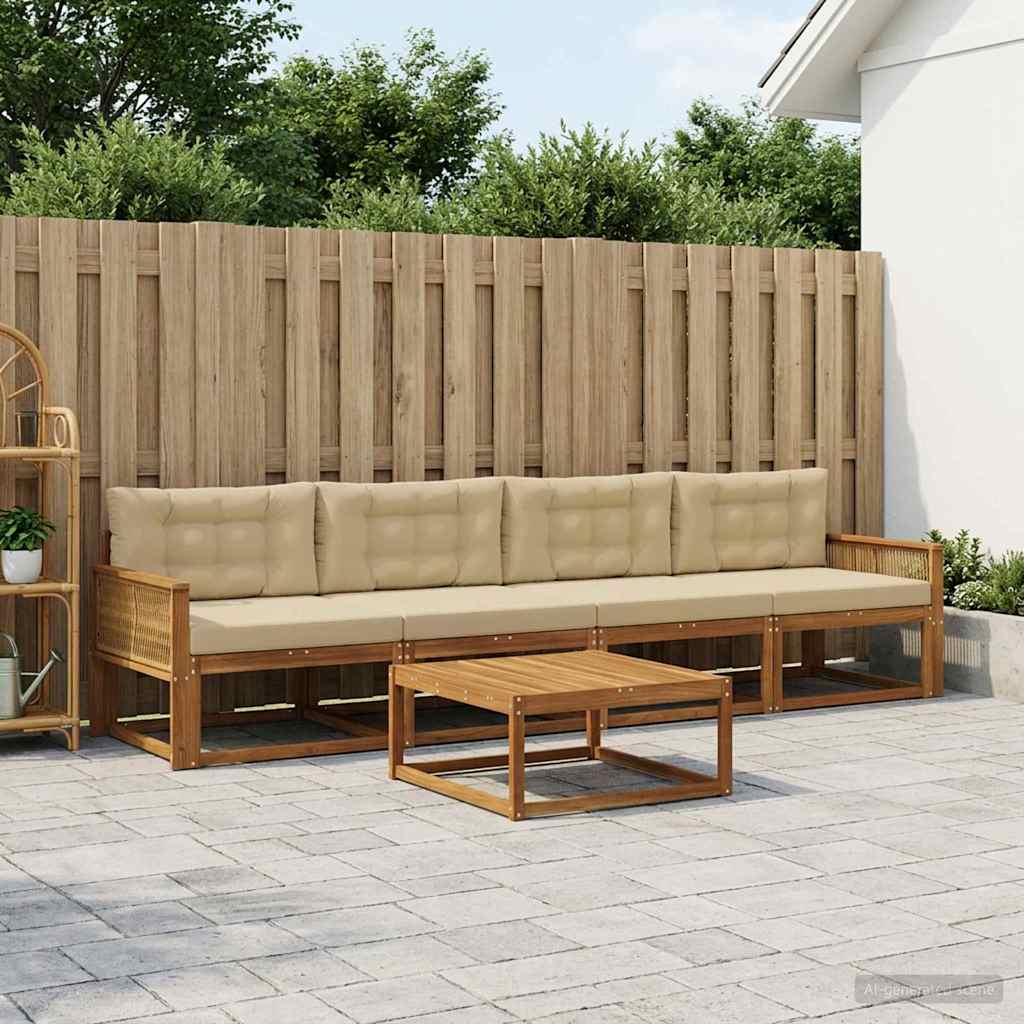 Ensemble de canapés d'extérieur 5 pcs Naturel et Beige - XIOS