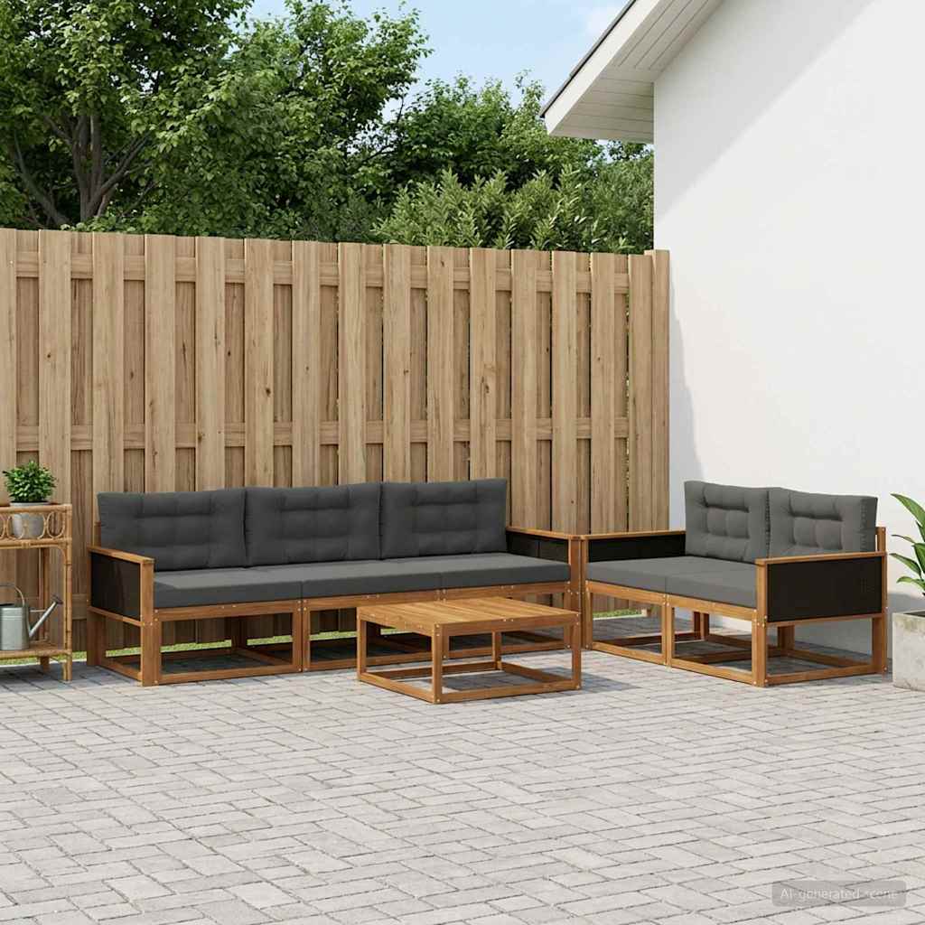 Ensemble de canapés d'extérieur 6 pcs Naturel et Anthracite - XIOS