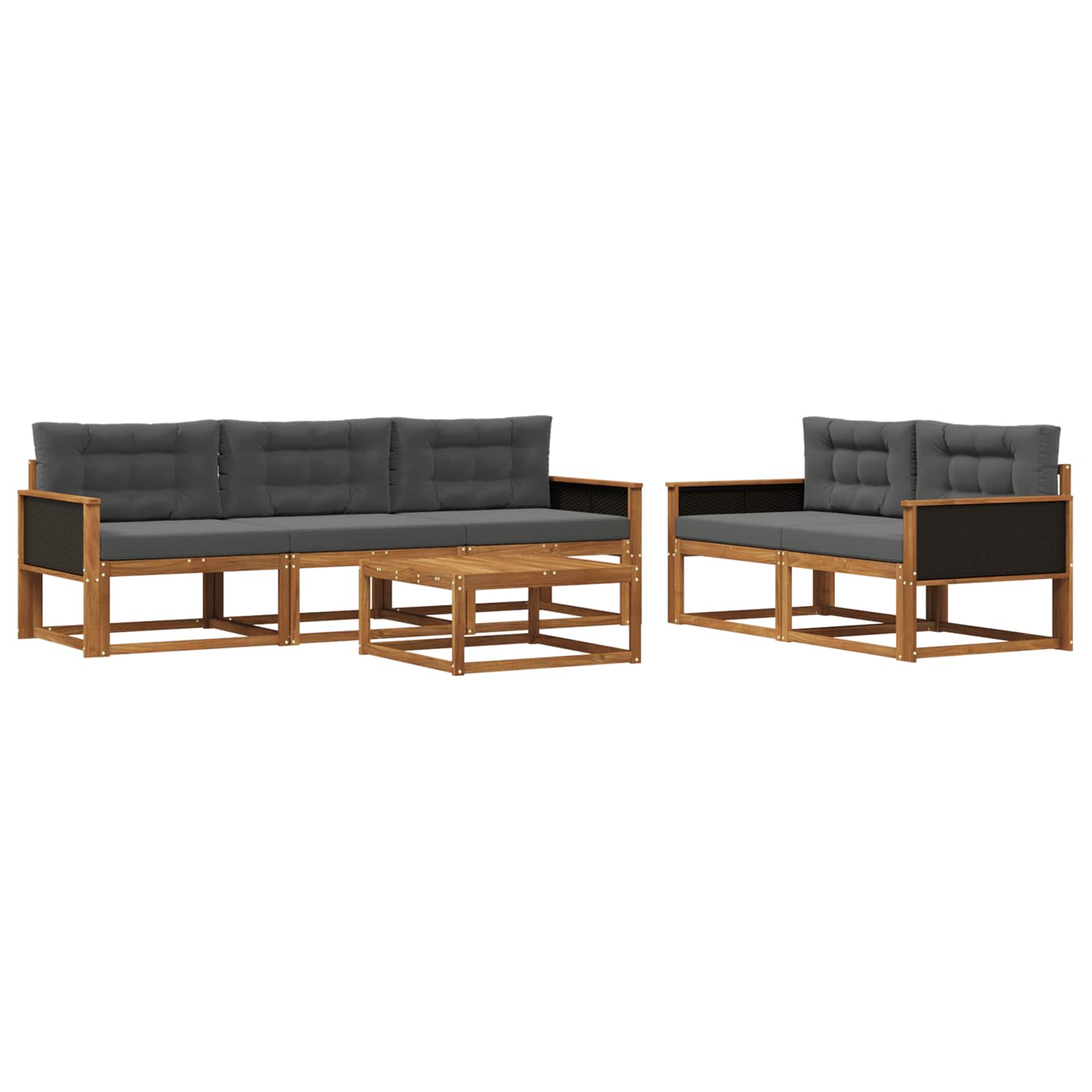 Ensemble de canapés d'extérieur 6 pcs Naturel et Anthracite - XIOS