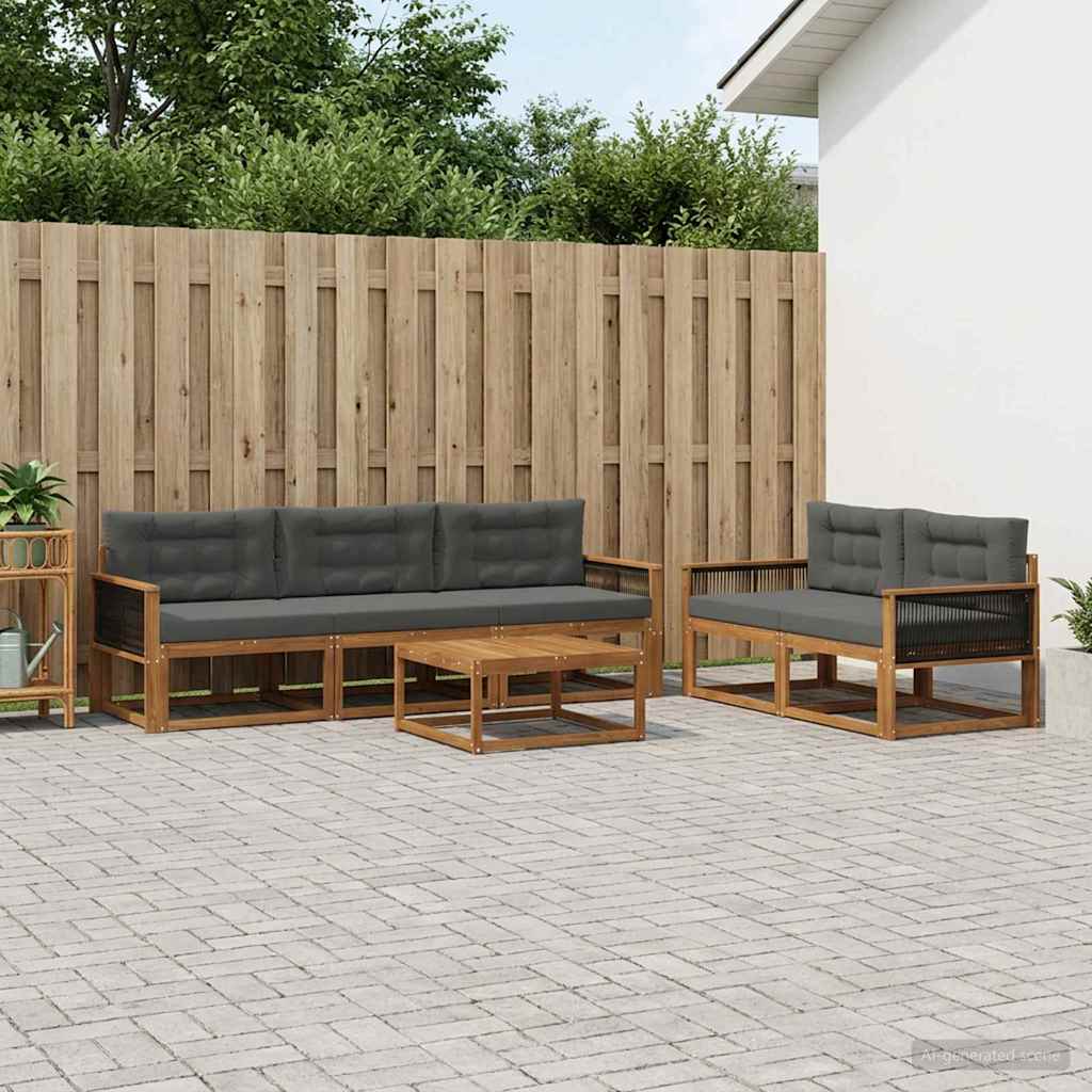 Ensemble de canapés d'extérieur 6 pcs Naturel et Anthracite - XIOS