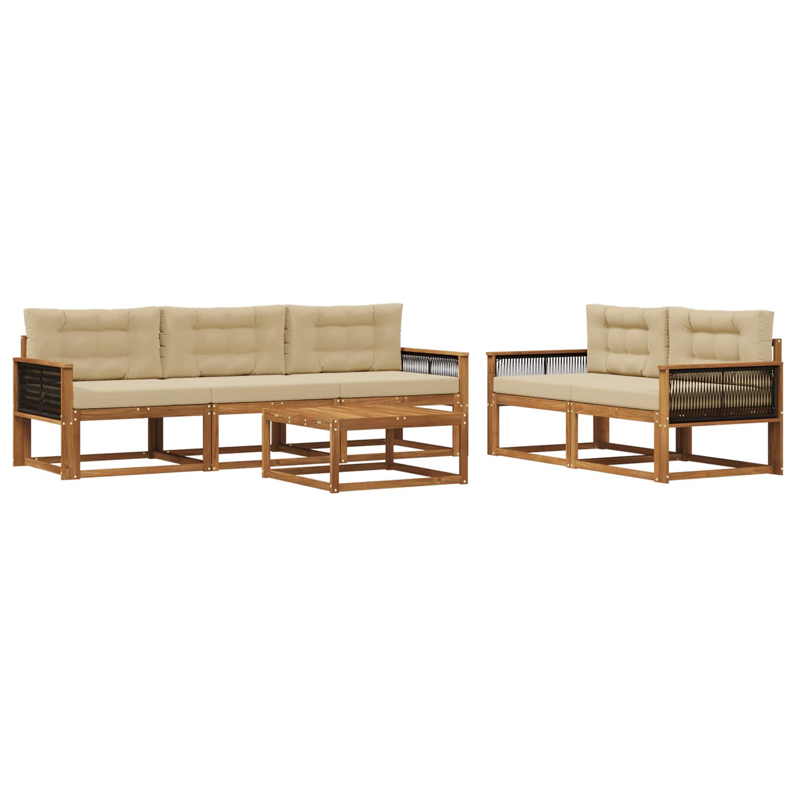 Ensemble de canapés d'extérieur 6 pcs Naturel et Beige - XIOS