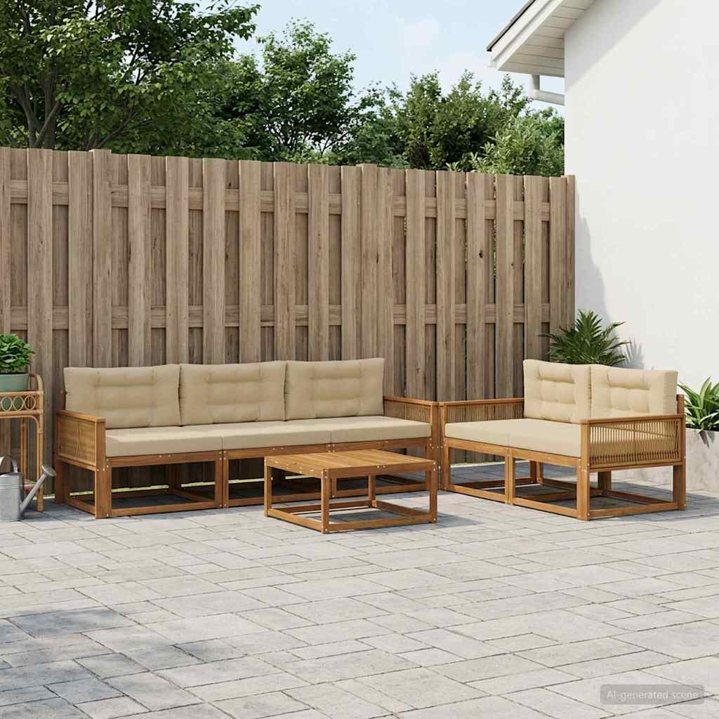 Ensemble de canapés d'extérieur 6 pcs Naturel et Beige - XIOS