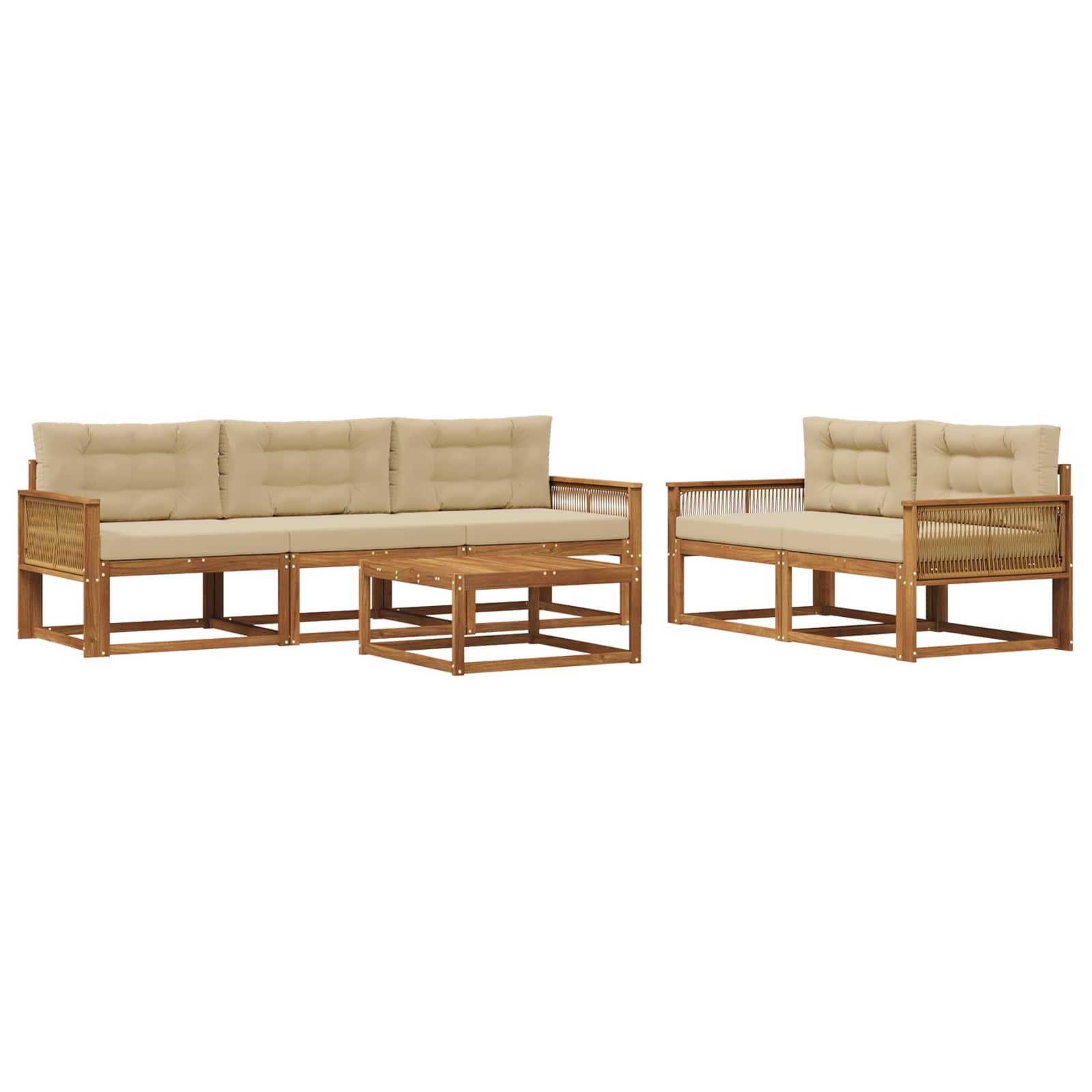 Ensemble de canapés d'extérieur 6 pcs Naturel et Beige - XIOS