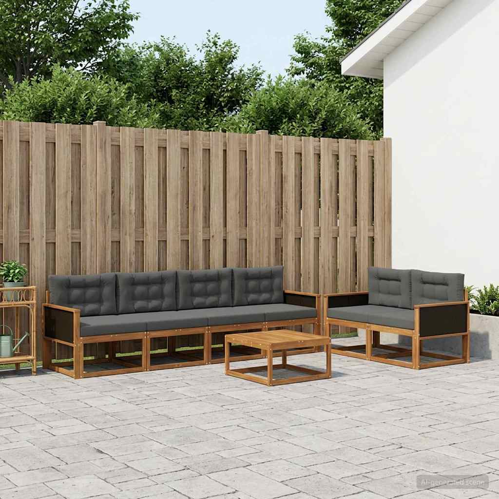 Ensemble de canapés d'extérieur 7 pcs Naturel et Anthracite - XIOS
