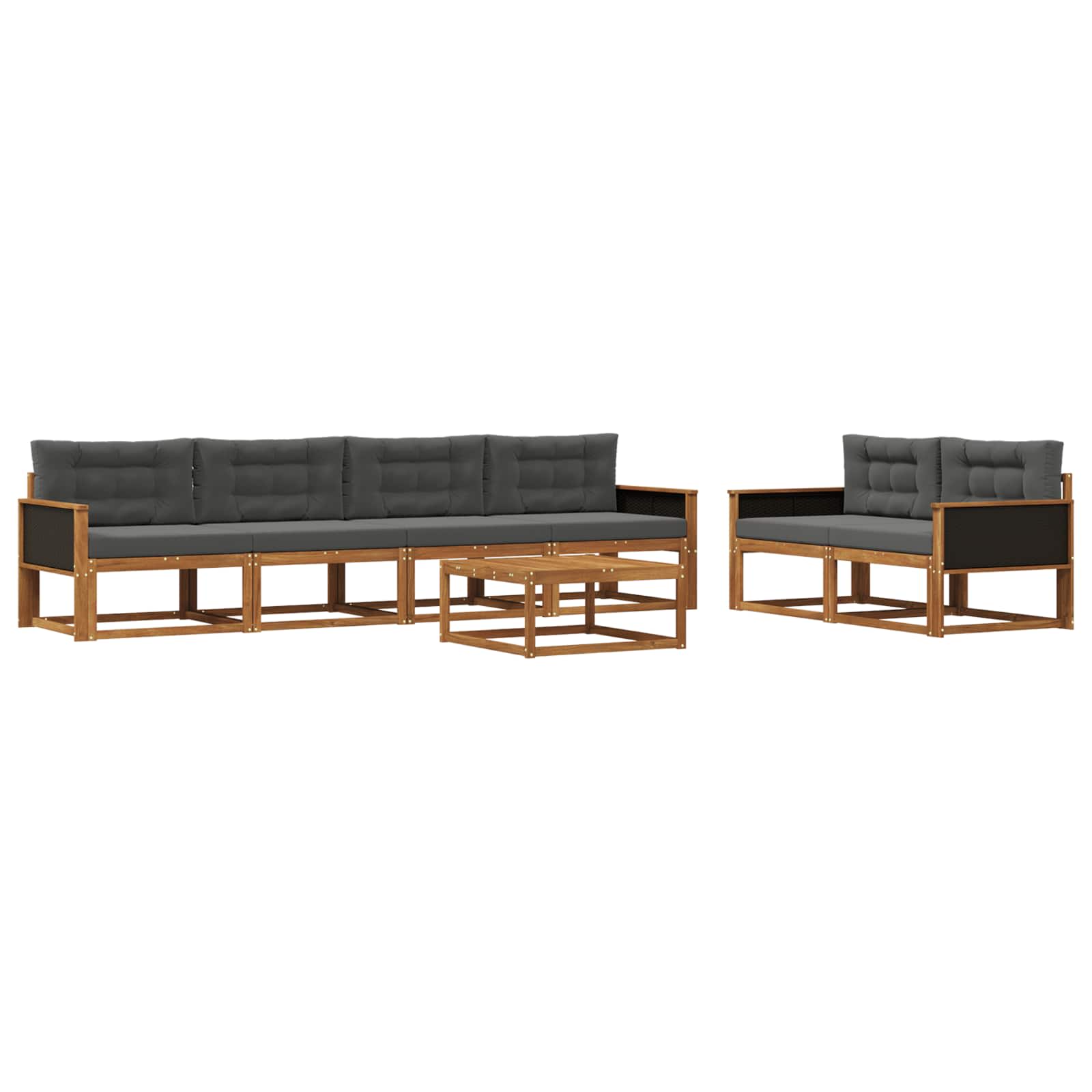 Ensemble de canapés d'extérieur 7 pcs Naturel et Anthracite - XIOS