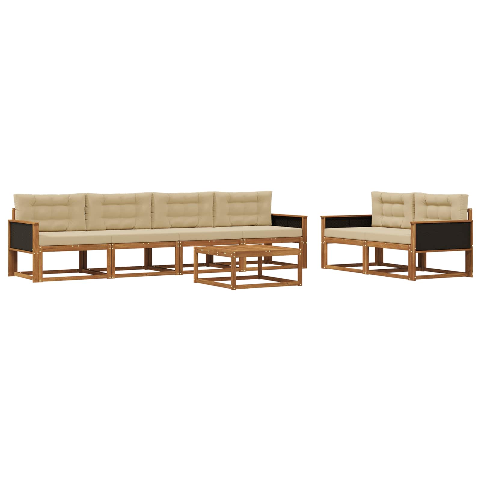 Ensemble de canapés d'extérieur 7 pcs Naturel et Beige - XIOS