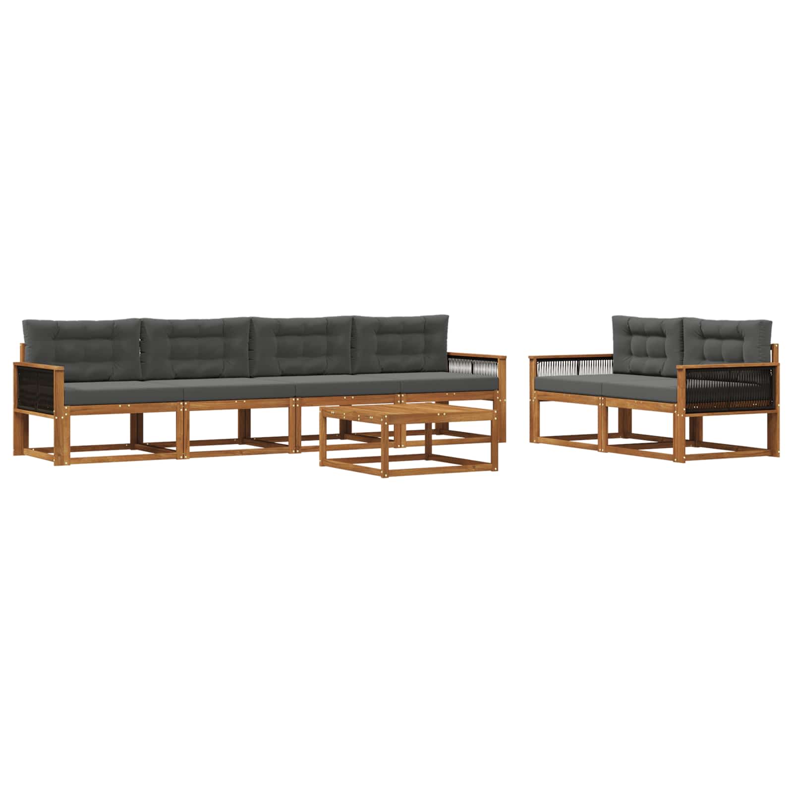 Ensemble de canapés d'extérieur 7 pcs Naturel et Anthracite - XIOS