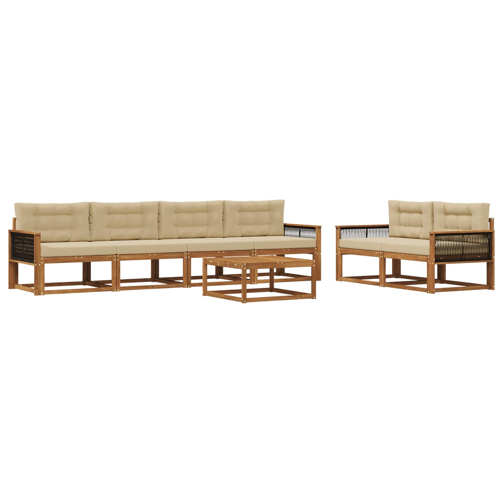 Ensemble de canapés d'extérieur 7 pcs Naturel et Beige - XIOS