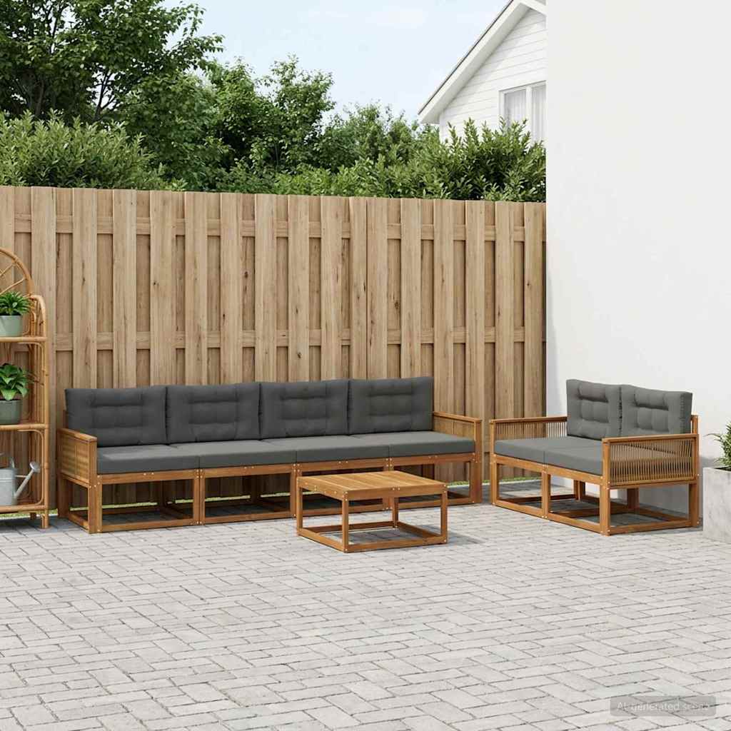 Ensemble de canapés d'extérieur 7 pcs Naturel et Anthracite - XIOS