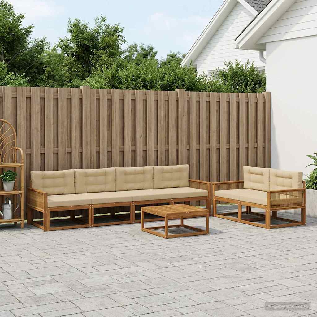 Ensemble de canapés d'extérieur 7 pcs Naturel et Beige - XIOS
