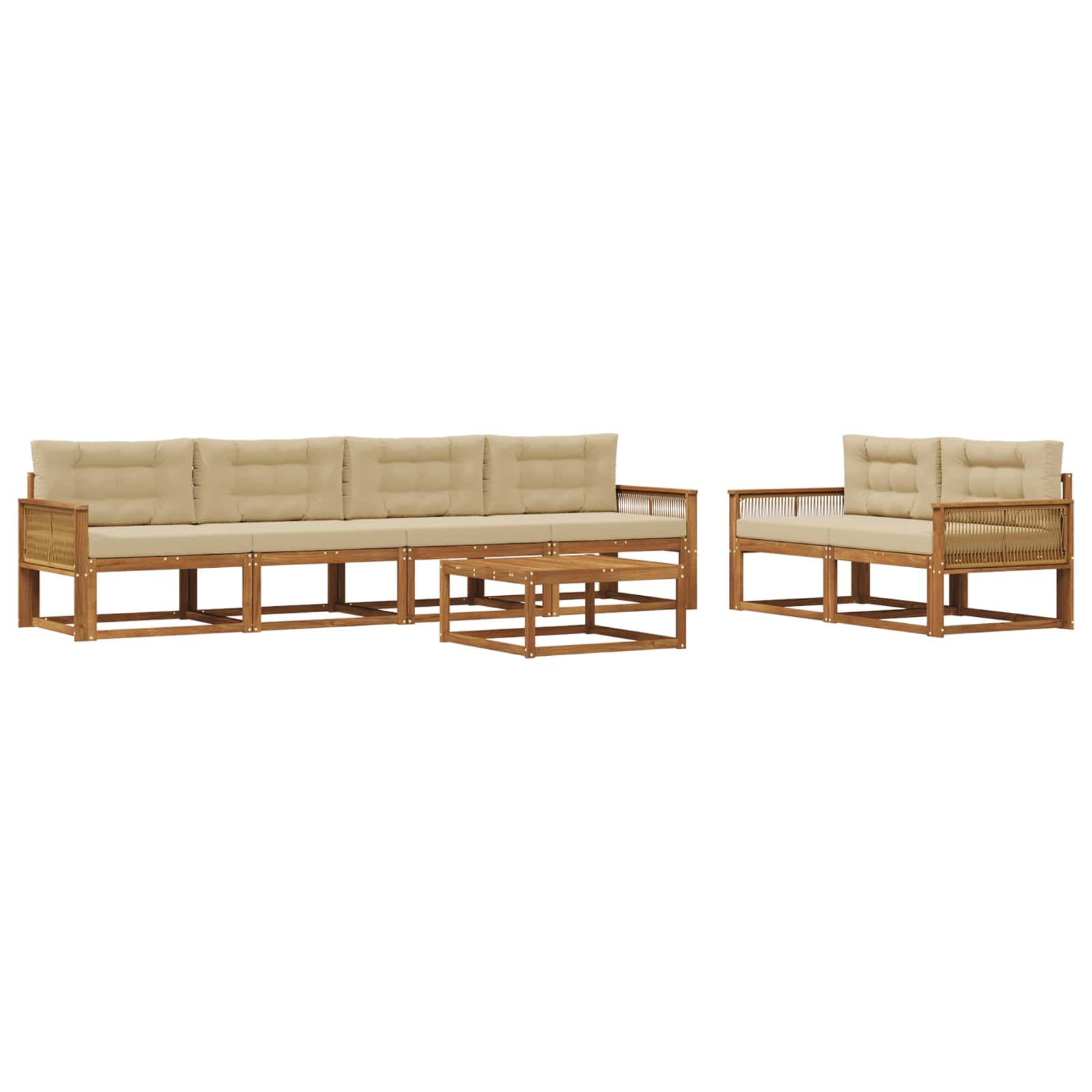 Ensemble de canapés d'extérieur 7 pcs Naturel et Beige - XIOS