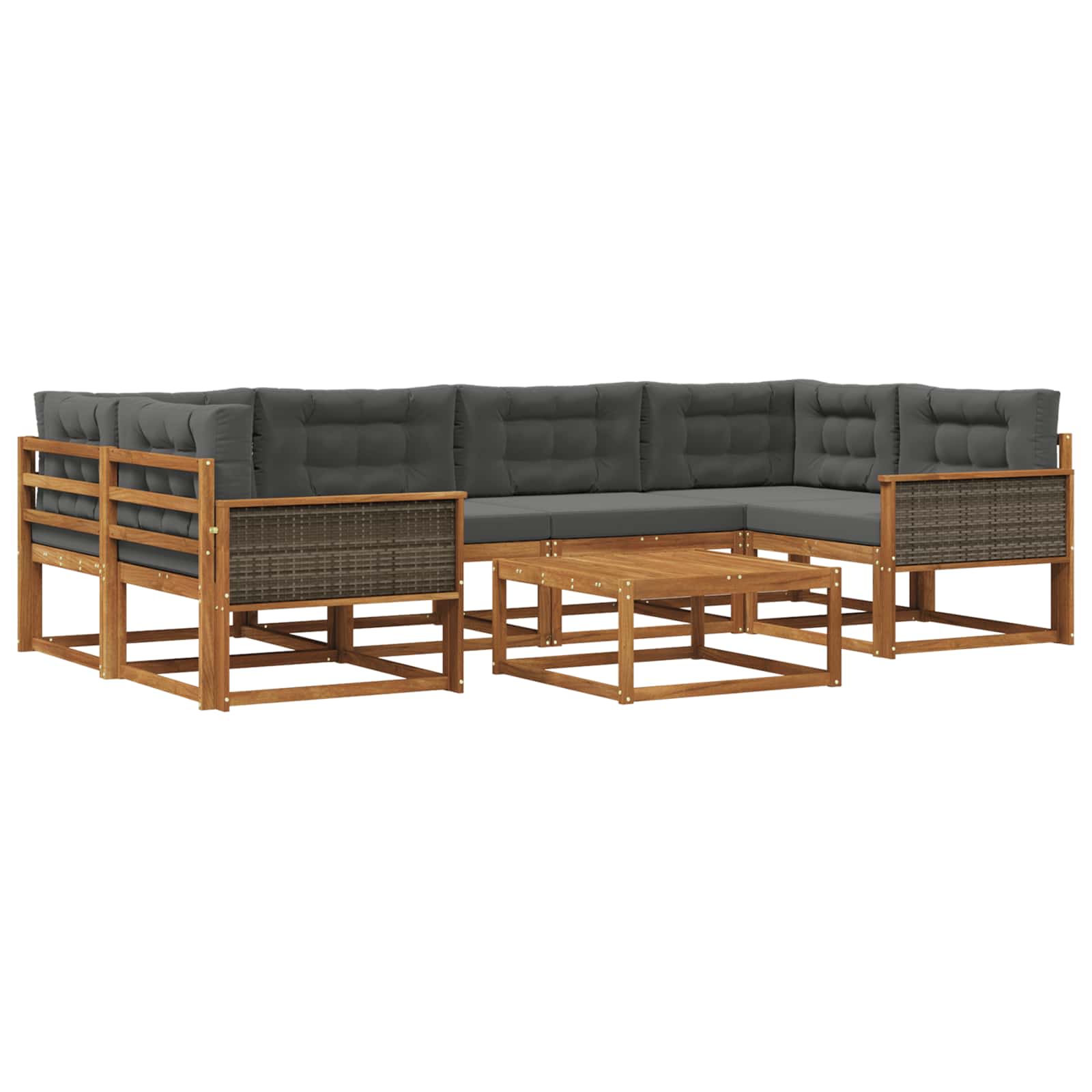 Ensemble de canapés d'extérieur 7 pcs Naturel et Anthracite - XIOS