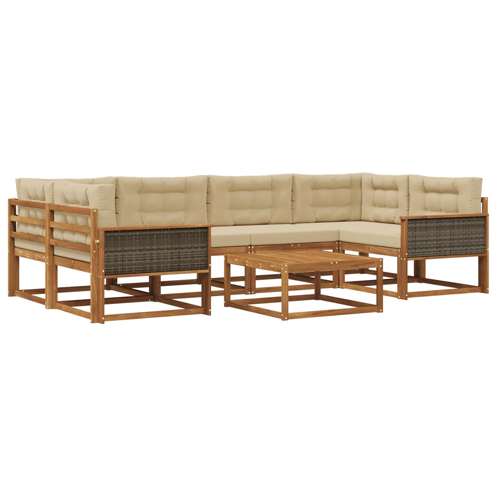 Ensemble de canapés d'extérieur 7 pcs Naturel et Beige - XIOS