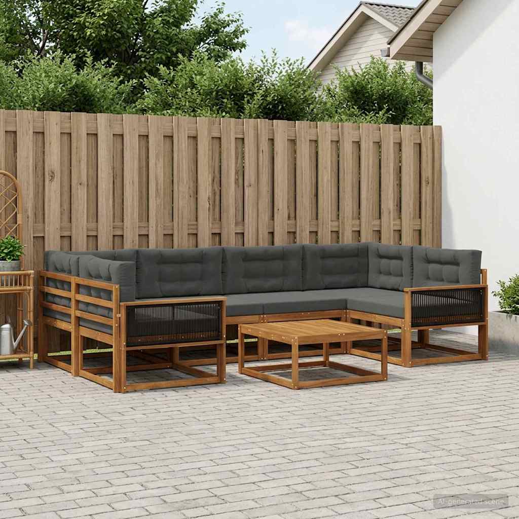 Ensemble de canapés d'extérieur 7 pcs Naturel et Anthracite - XIOS
