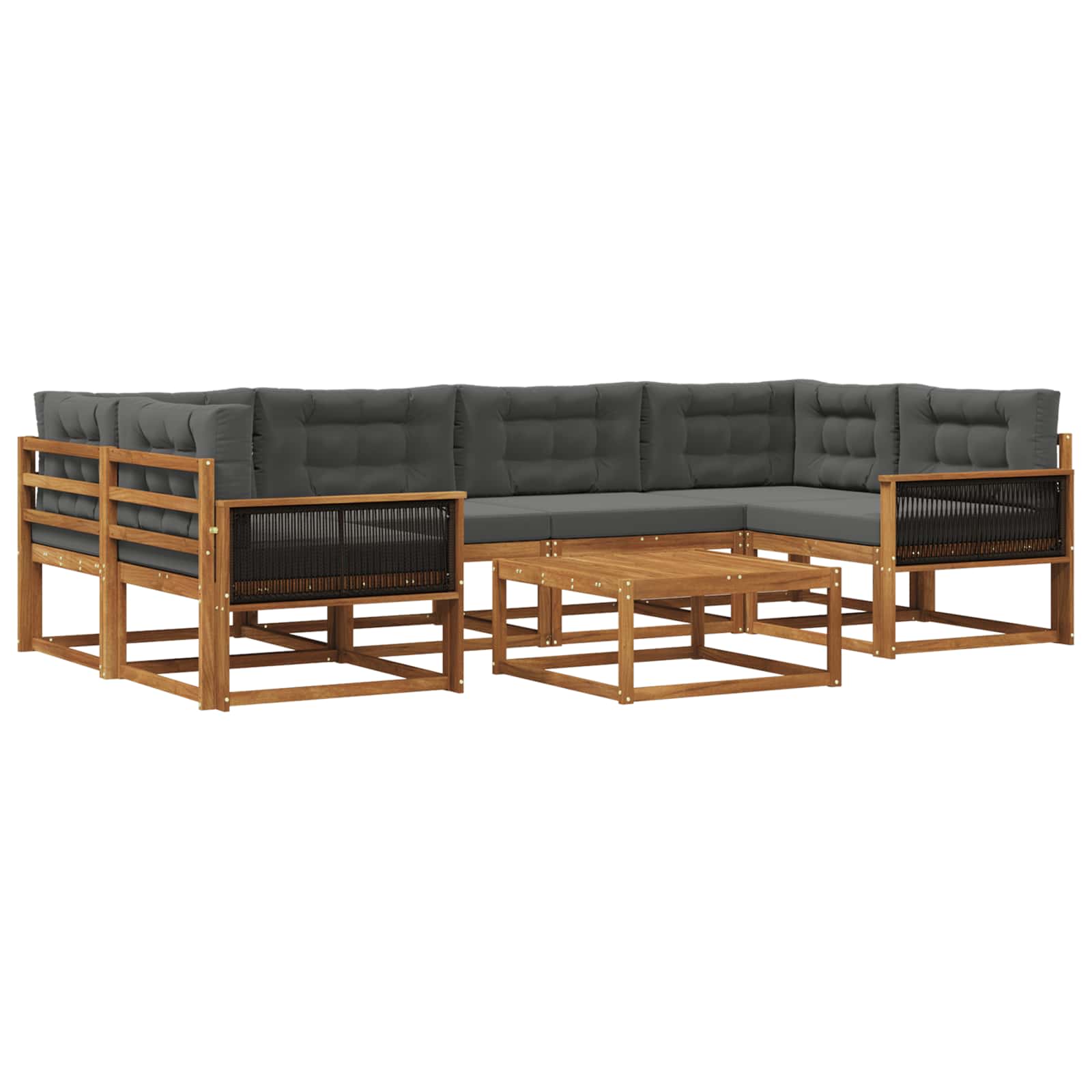 Ensemble de canapés d'extérieur 7 pcs Naturel et Anthracite - XIOS