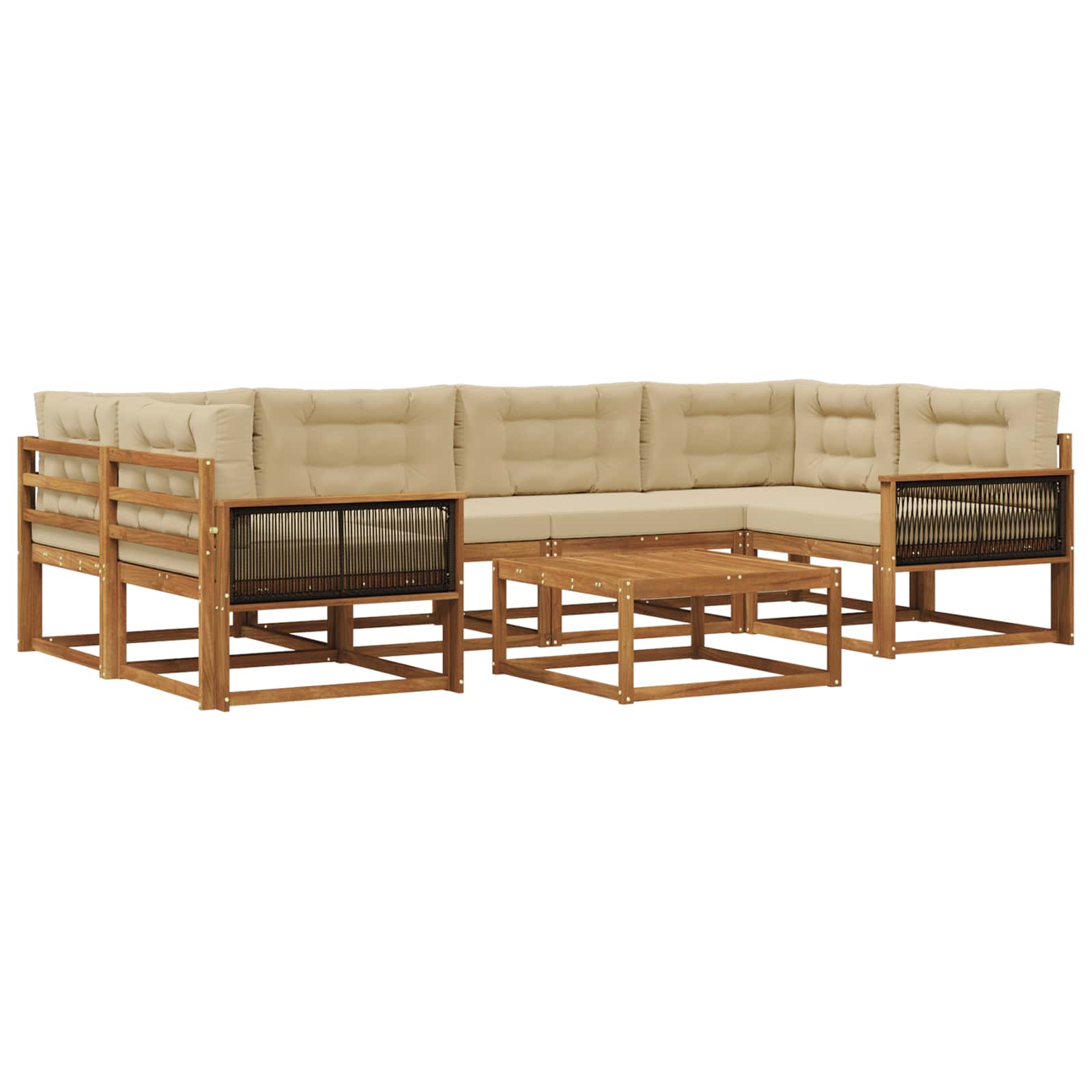 Ensemble de canapés d'extérieur 7 pcs Naturel et Beige - XIOS