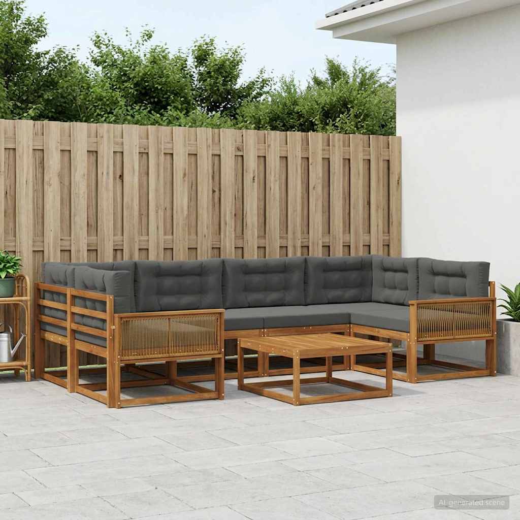 Ensemble de canapés d'extérieur 7 pcs Naturel et Anthracite - XIOS