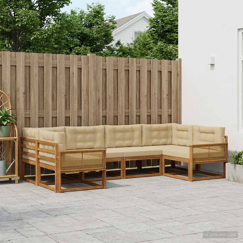 Ensemble de canapés d'extérieur 7 pcs Naturel et Beige - XIOS