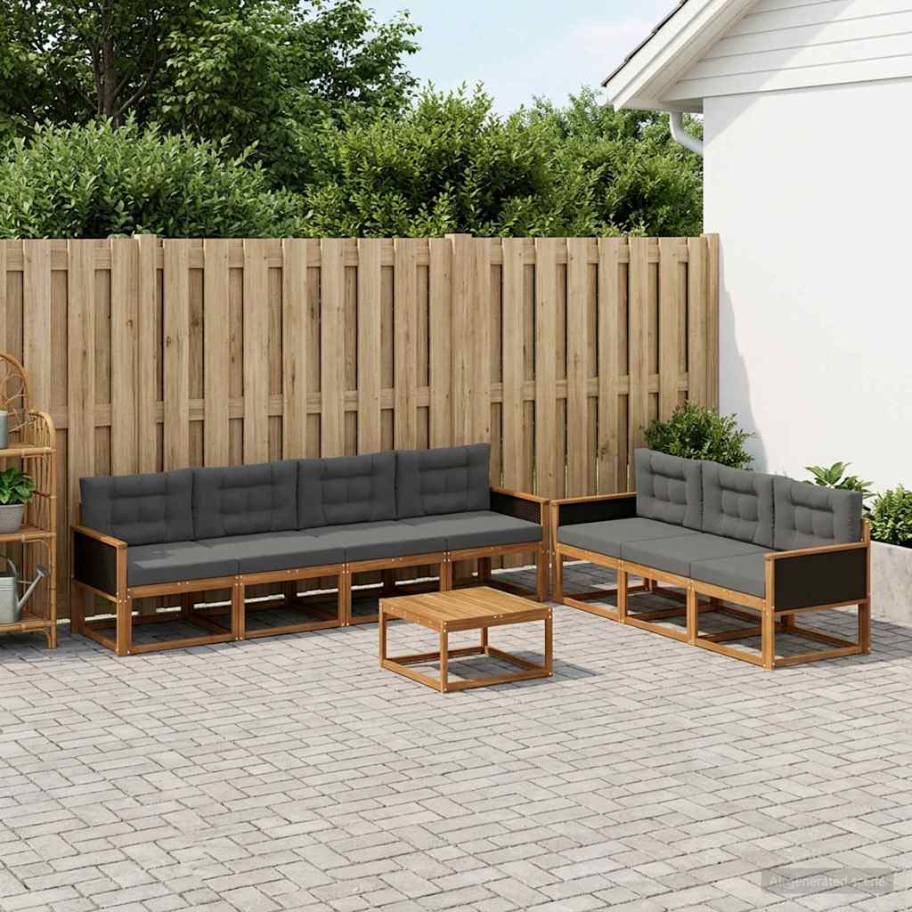 Ensemble de canapés d'extérieur 8 pcs Naturel et Anthracite - XIOS
