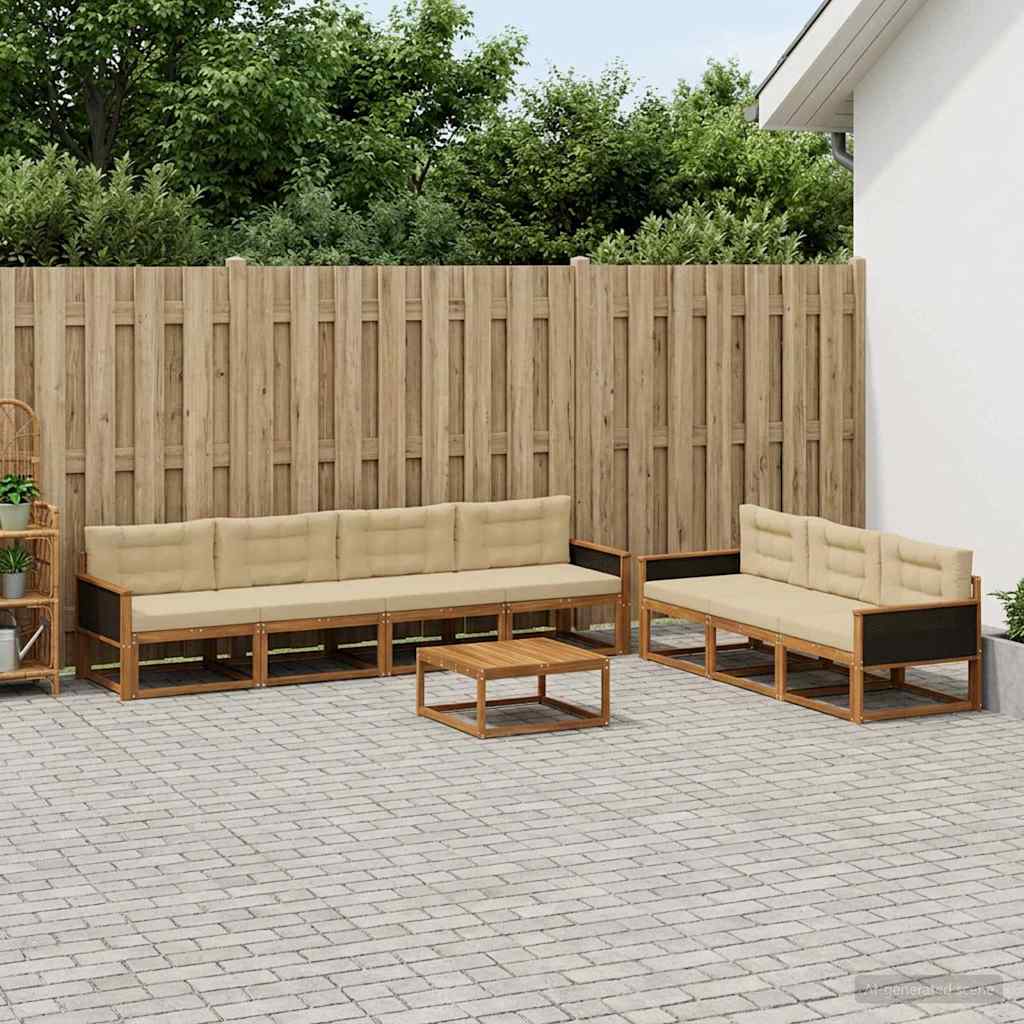 Ensemble de canapés d'extérieur 8 pcs Naturel et Beige - XIOS