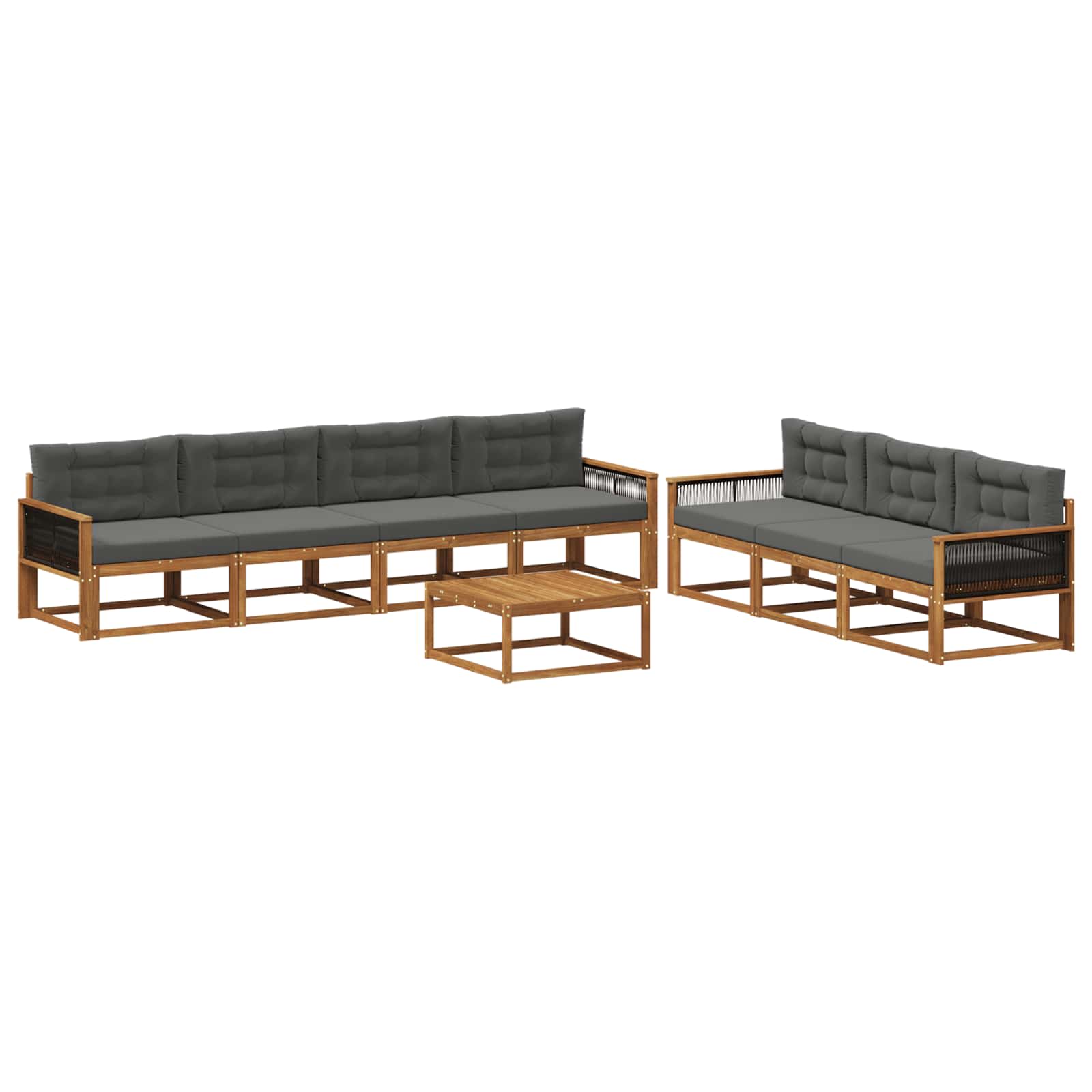 Ensemble de canapés d'extérieur 8 pcs Naturel et Anthracite - XIOS