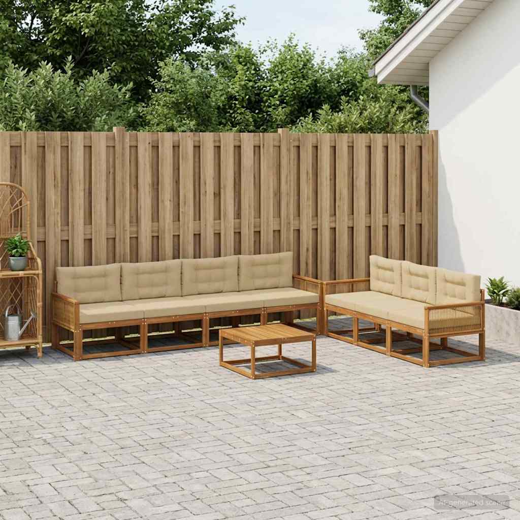 Ensemble de canapés d'extérieur 8 pcs Naturel et Beige - XIOS
