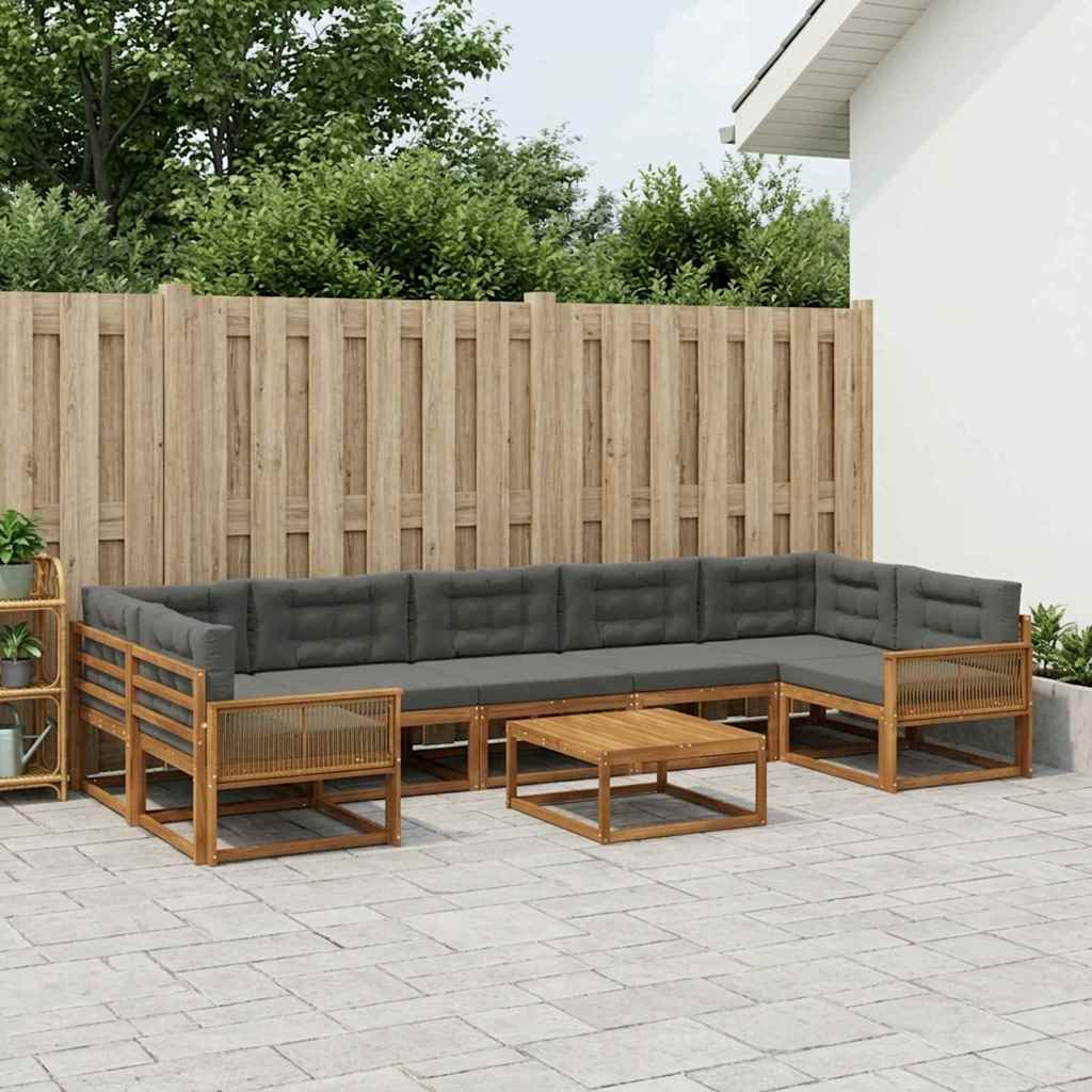 Ensemble de canapés d'extérieur 8 pcs Naturel et Anthracite - XIOS