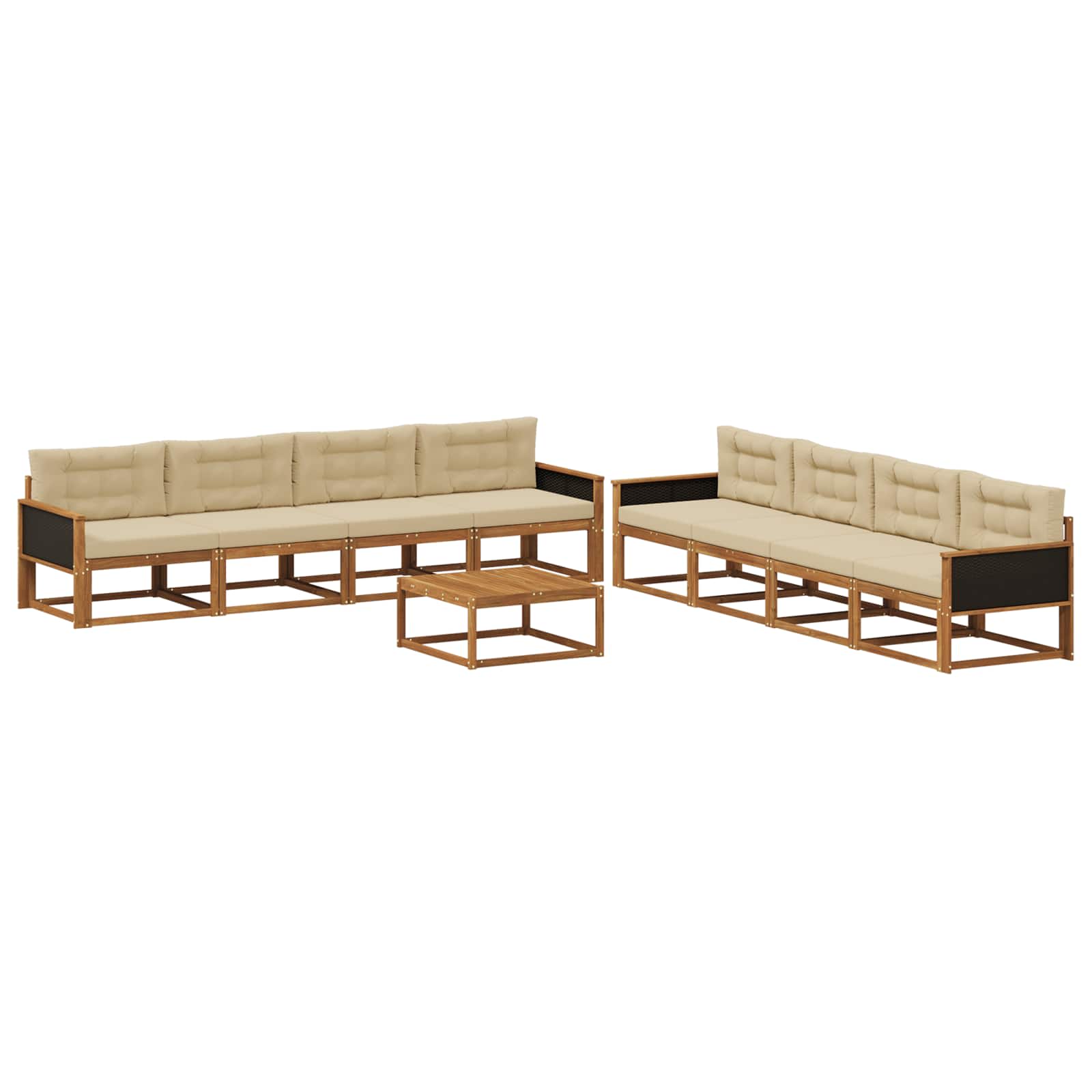 Ensemble de canapés d'extérieur 9 pcs Naturel et Beige - XIOS