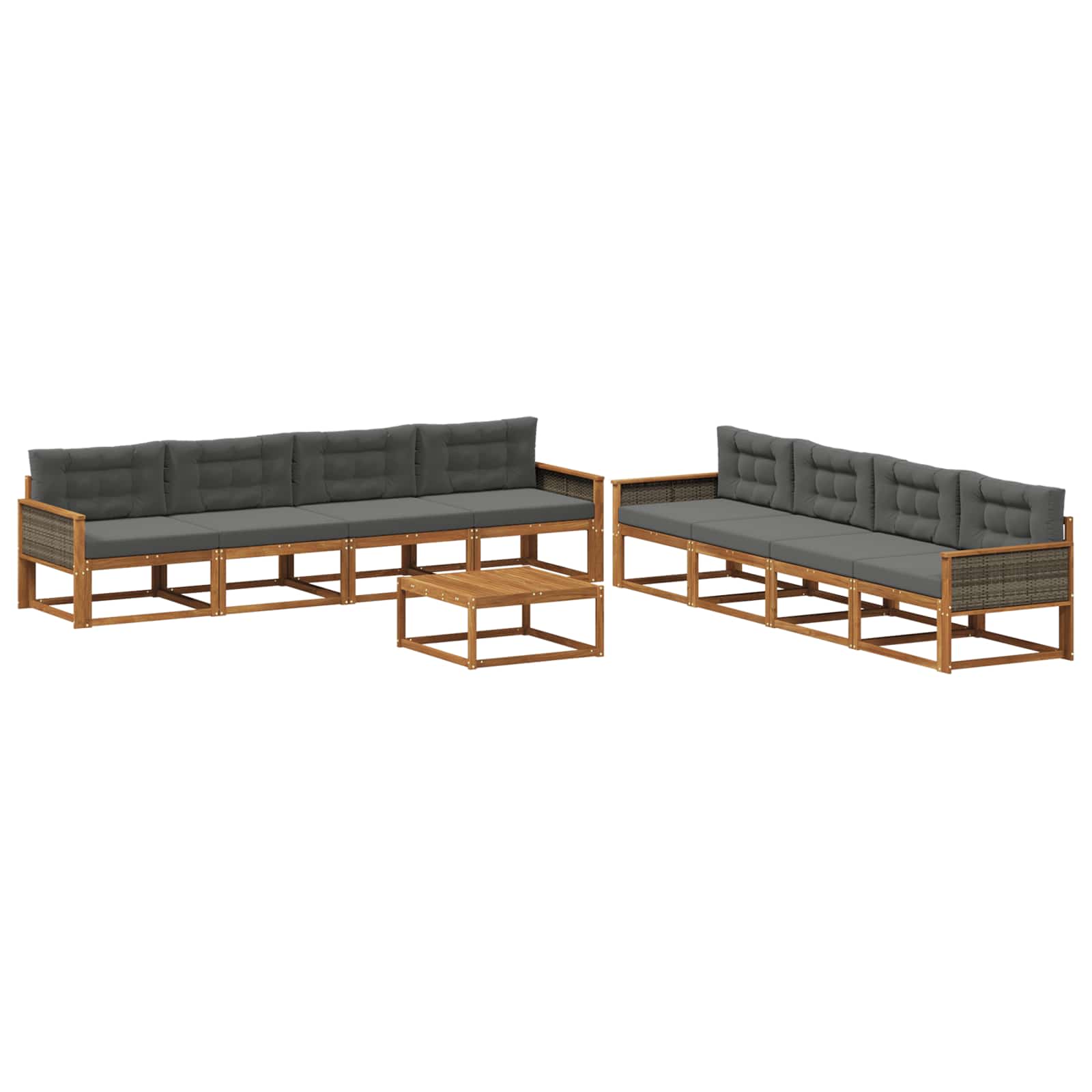 Ensemble de canapés d'extérieur 9 pcs Naturel et Anthracite - XIOS