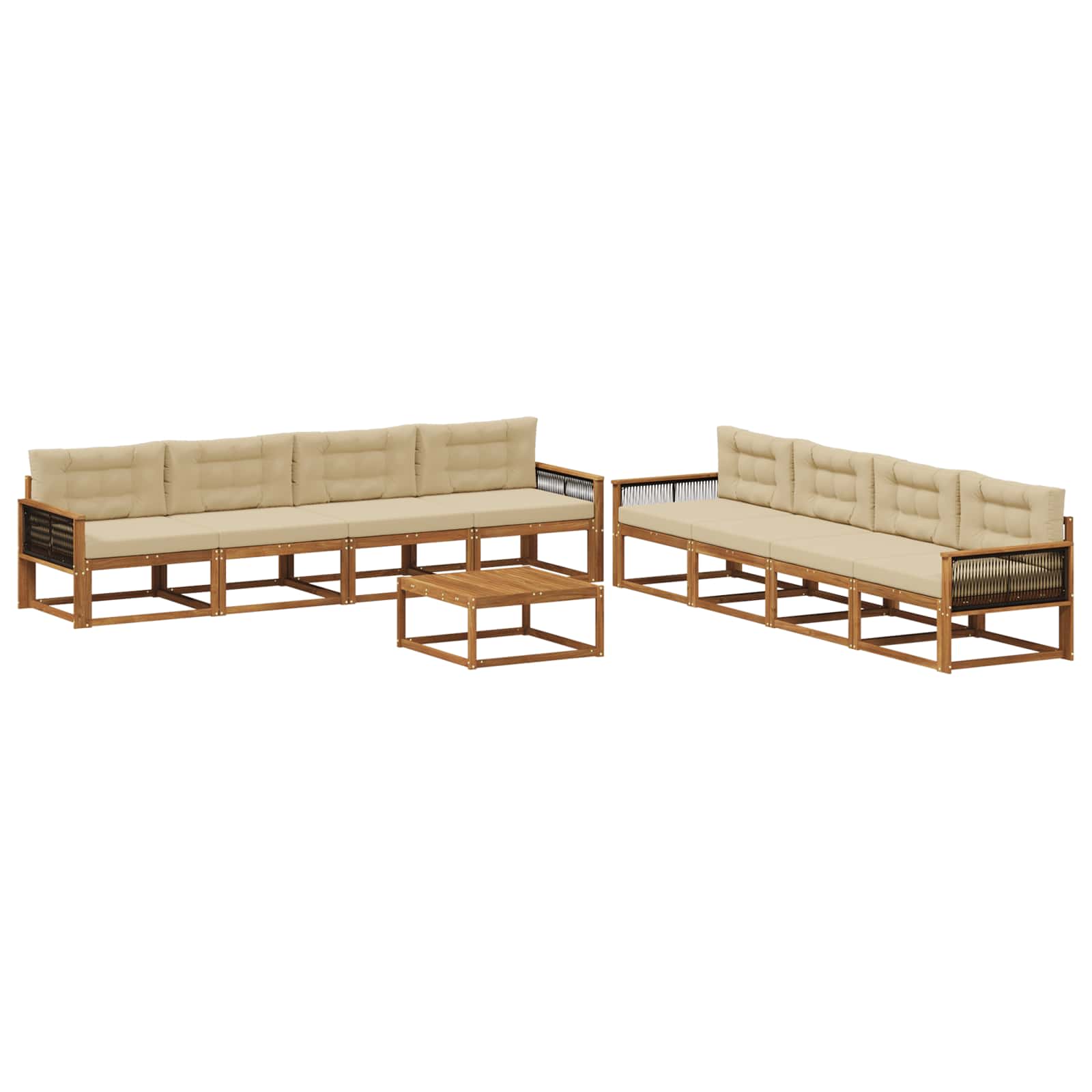 Ensemble de canapés d'extérieur 9 pcs Naturel et Beige - XIOS