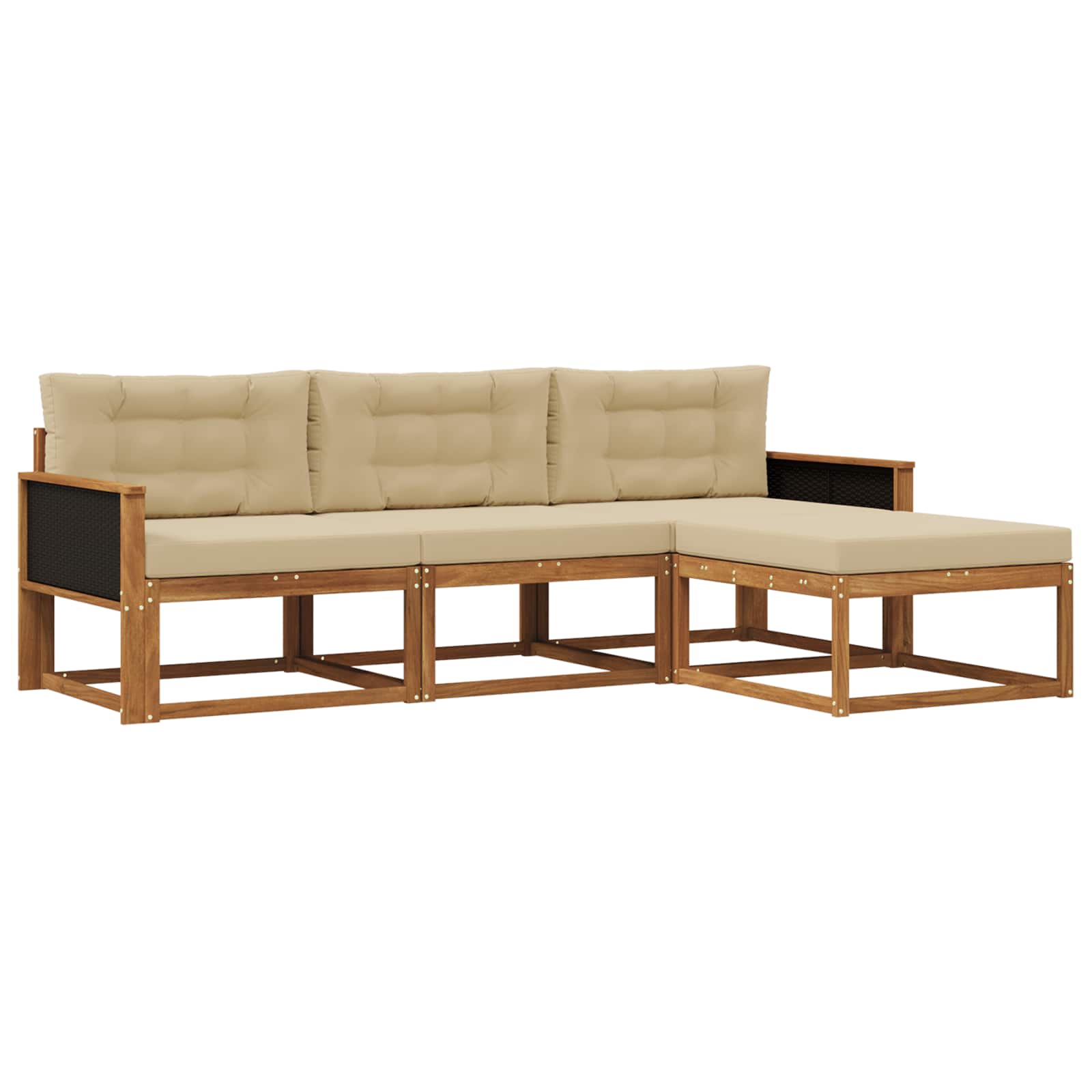 Ensemble de canapés d'extérieur 4 pcs Naturel et Beige - XIOS