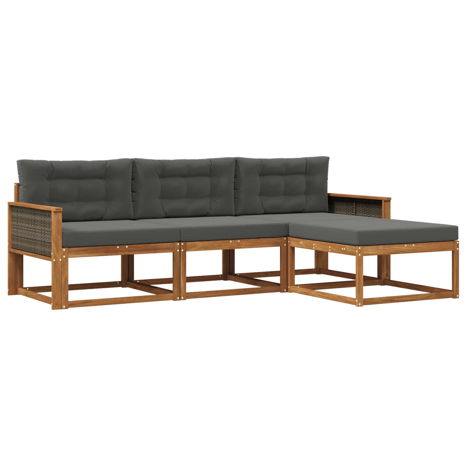 Ensemble de canapés d'extérieur 4 pcs Naturel et Anthracite - XIOS