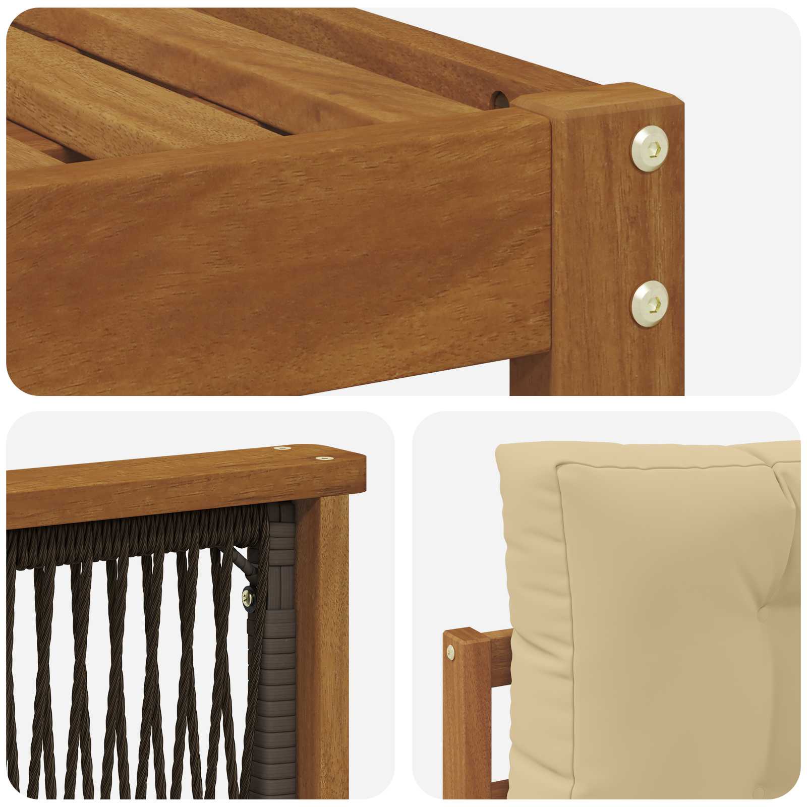 Ensemble de canapés d'extérieur 4 pcs Naturel et Beige - XIOS