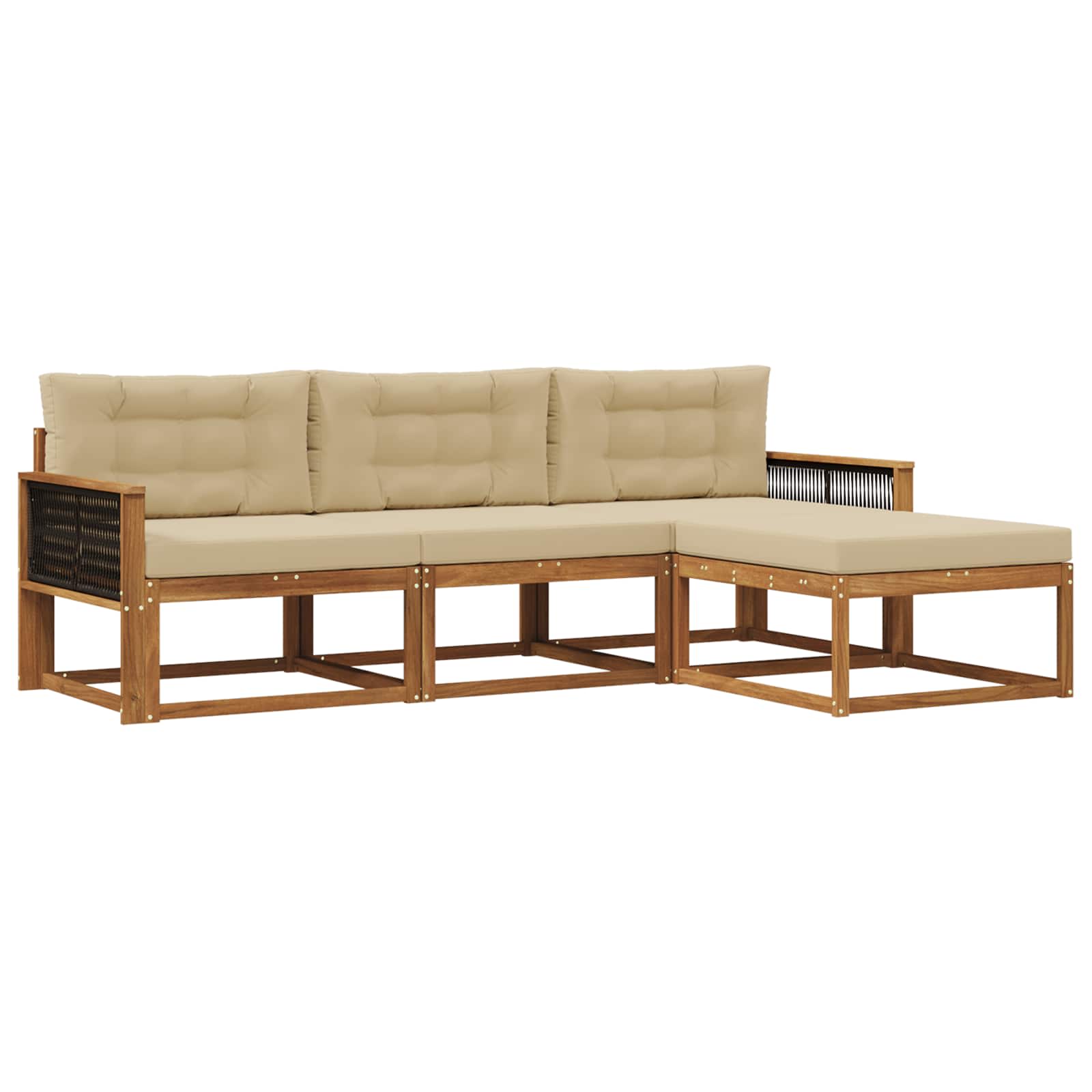 Ensemble de canapés d'extérieur 4 pcs Naturel et Beige - XIOS