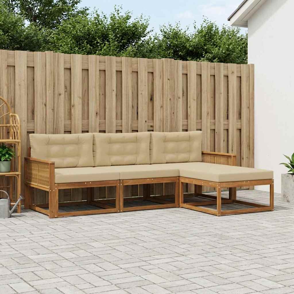 Ensemble de canapés d'extérieur 4 pcs Naturel et Beige - XIOS