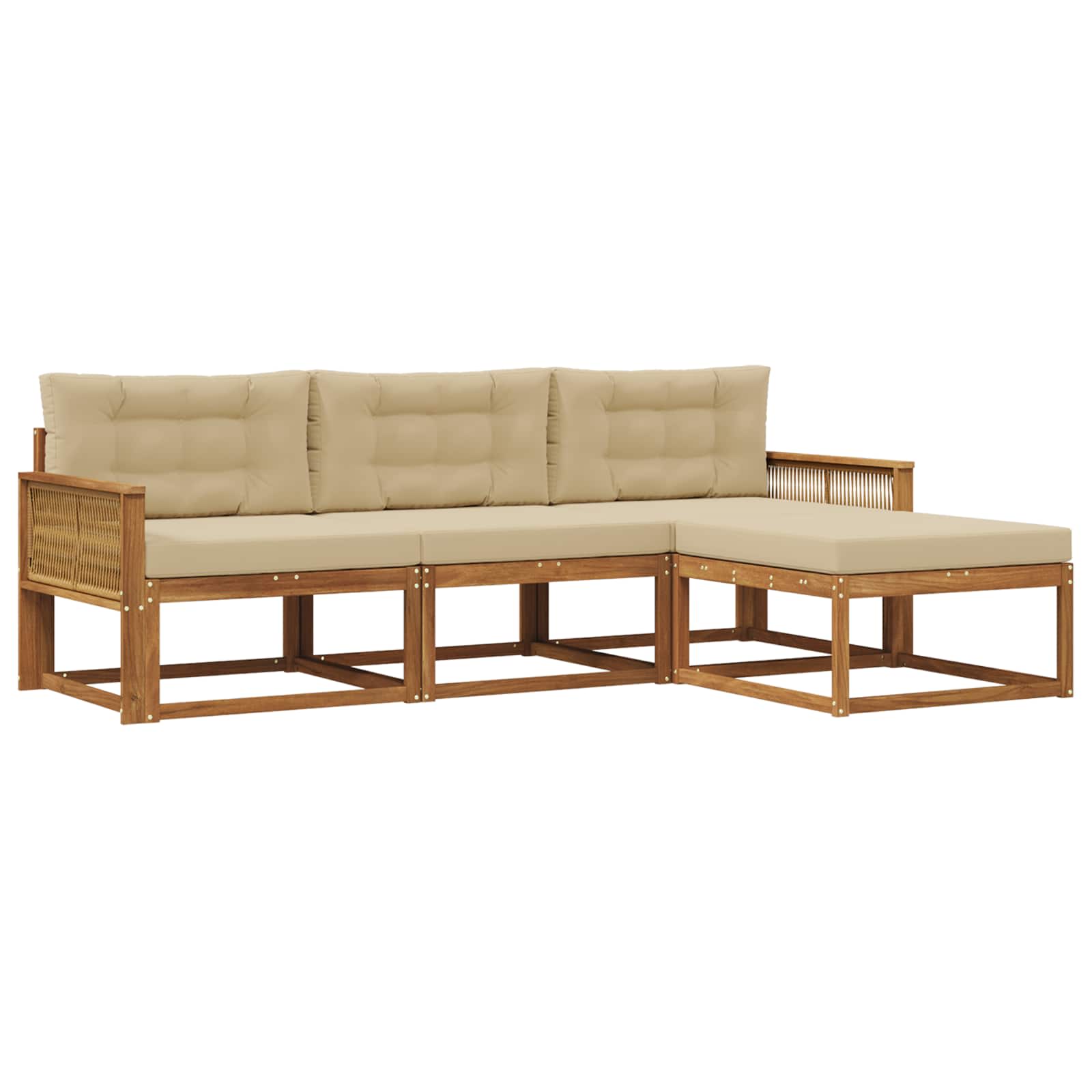 Ensemble de canapés d'extérieur 4 pcs Naturel et Beige - XIOS