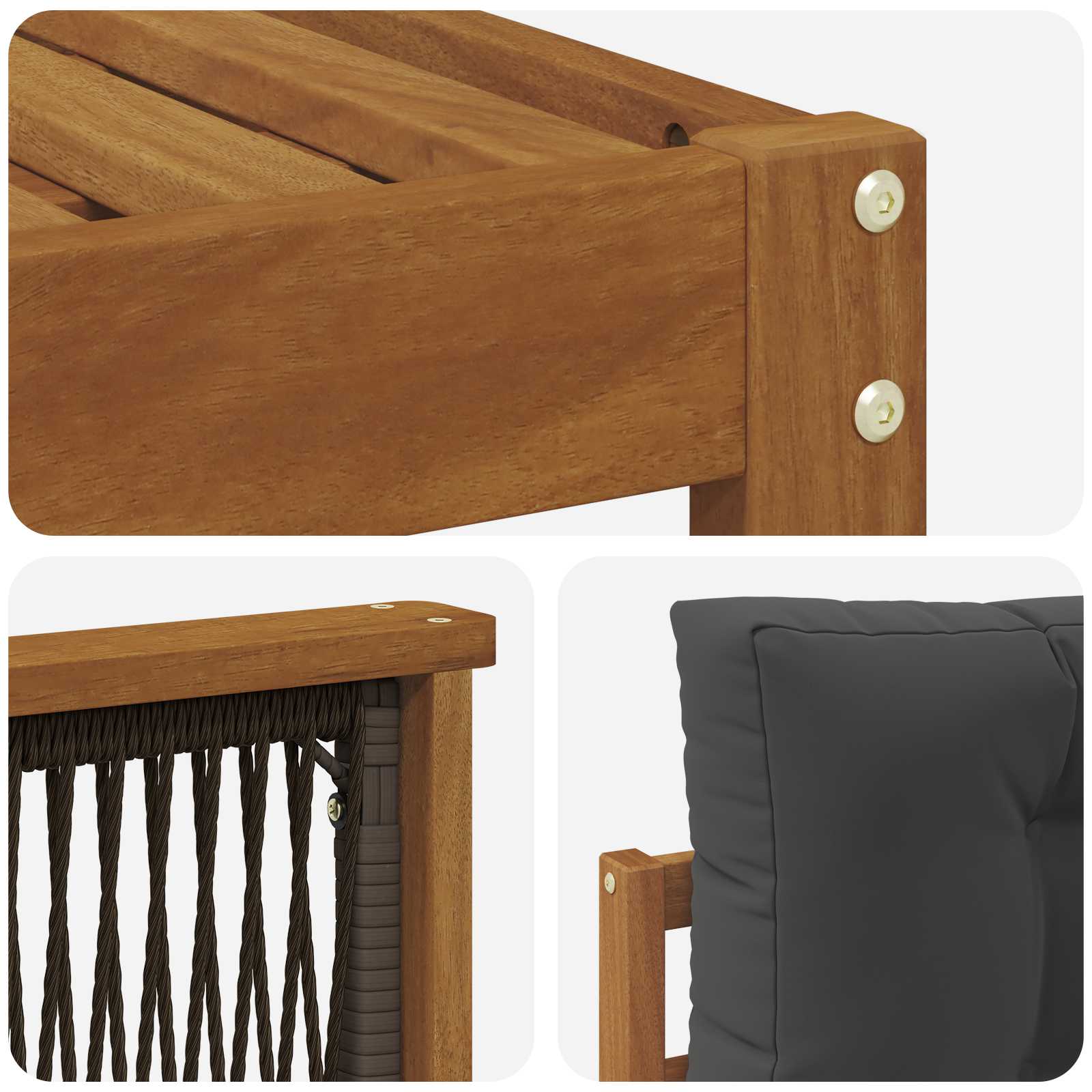 Ensemble de canapés d'extérieur 5 pcs Naturel et Anthracite - XIOS