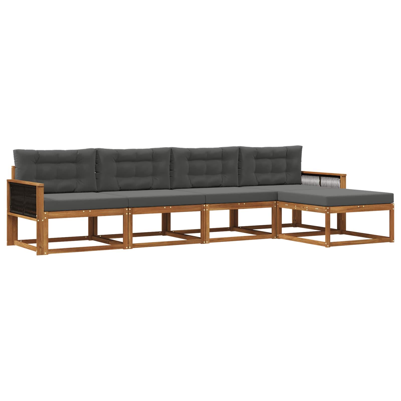 Ensemble de canapés d'extérieur 5 pcs Naturel et Anthracite - XIOS