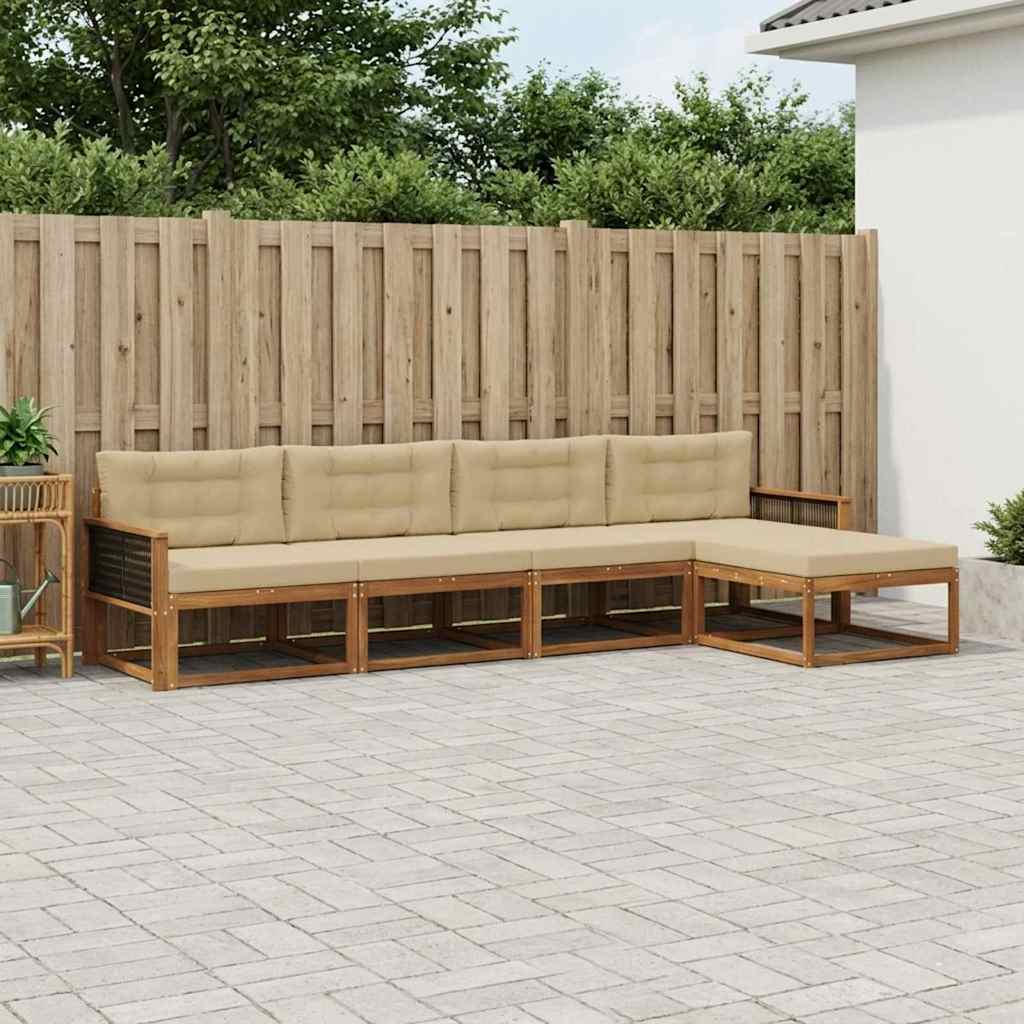 Ensemble de canapés d'extérieur 5 pcs Naturel et Beige - XIOS