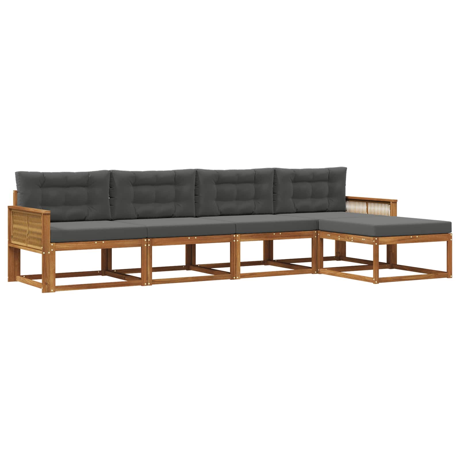 Ensemble de canapés d'extérieur 5 pcs Naturel et Anthracite - XIOS