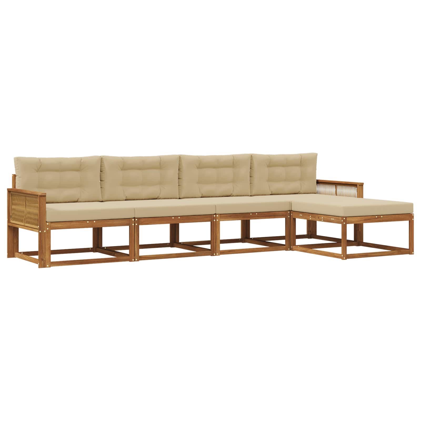 Ensemble de canapés d'extérieur 5 pcs Naturel et Beige - XIOS