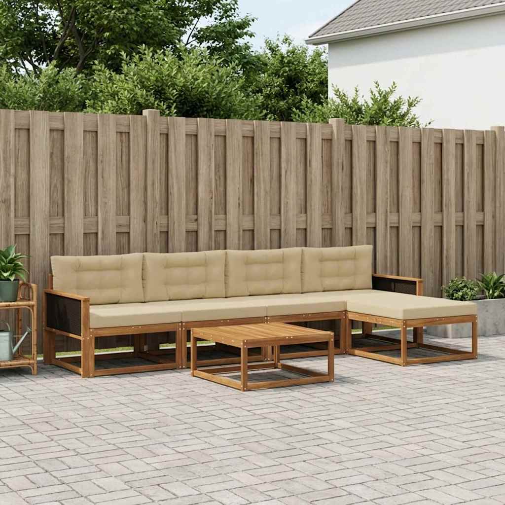 Ensemble de canapés d'extérieur 6 pcs Naturel et Beige - XIOS